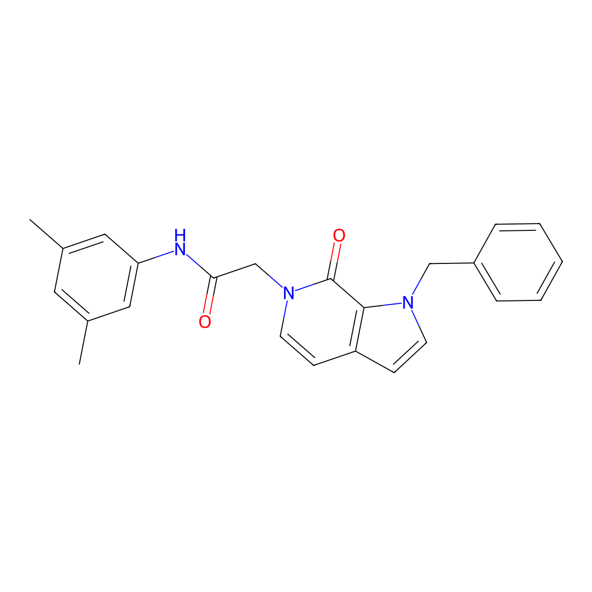 2-(1-benzyl-7-oxo-1H-pyrrolo[2,3-c]pyridin-6(7H)-yl)-N-(3,5-dimethylphenyl)acetamide molecular structure, CAS 1286709-60-1