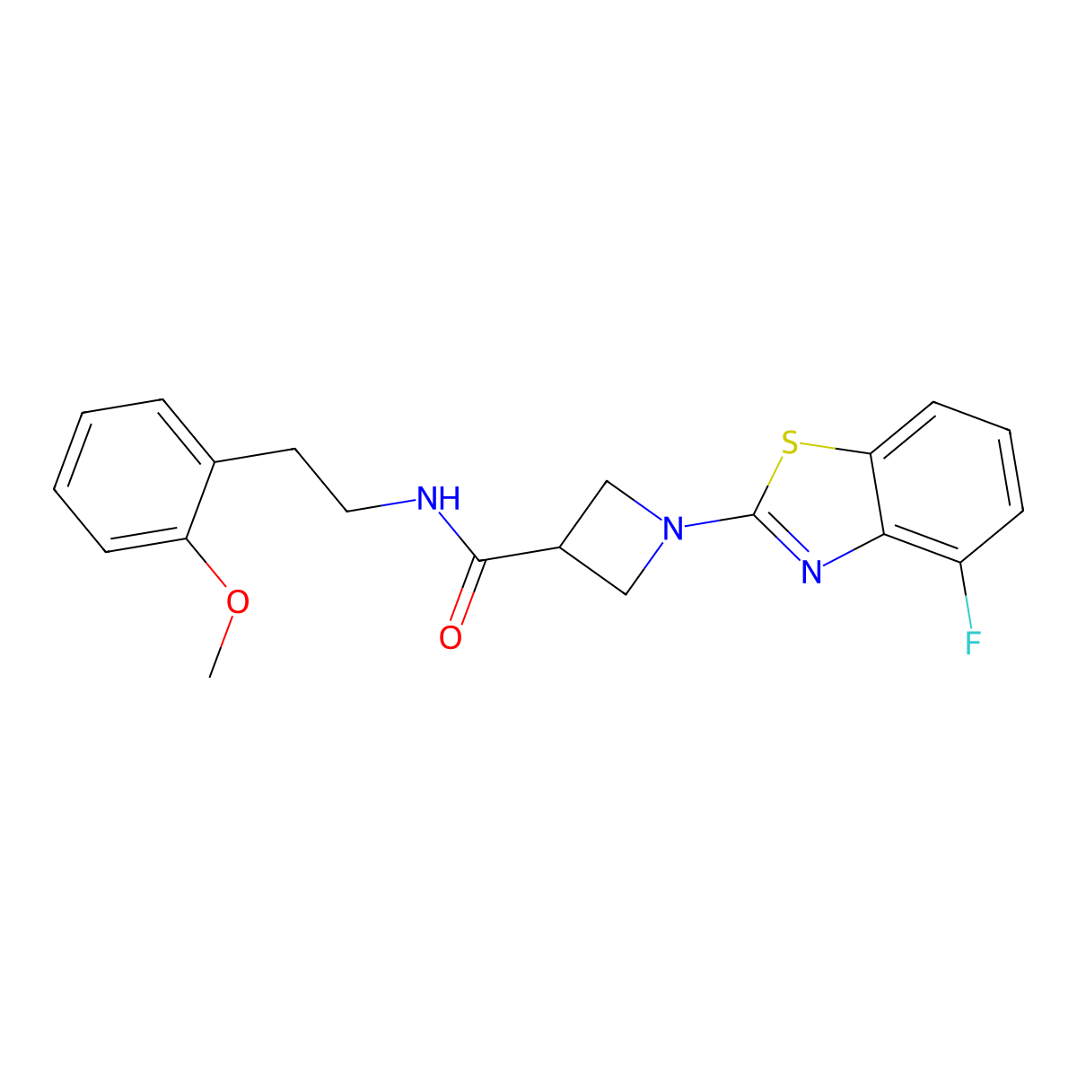 1-(4-fluorobenzo[d]thiazol-2-yl)-N-(2-methoxyphenethyl)azetidine-3-carboxamide molecular structure, CAS 1286709-62-3