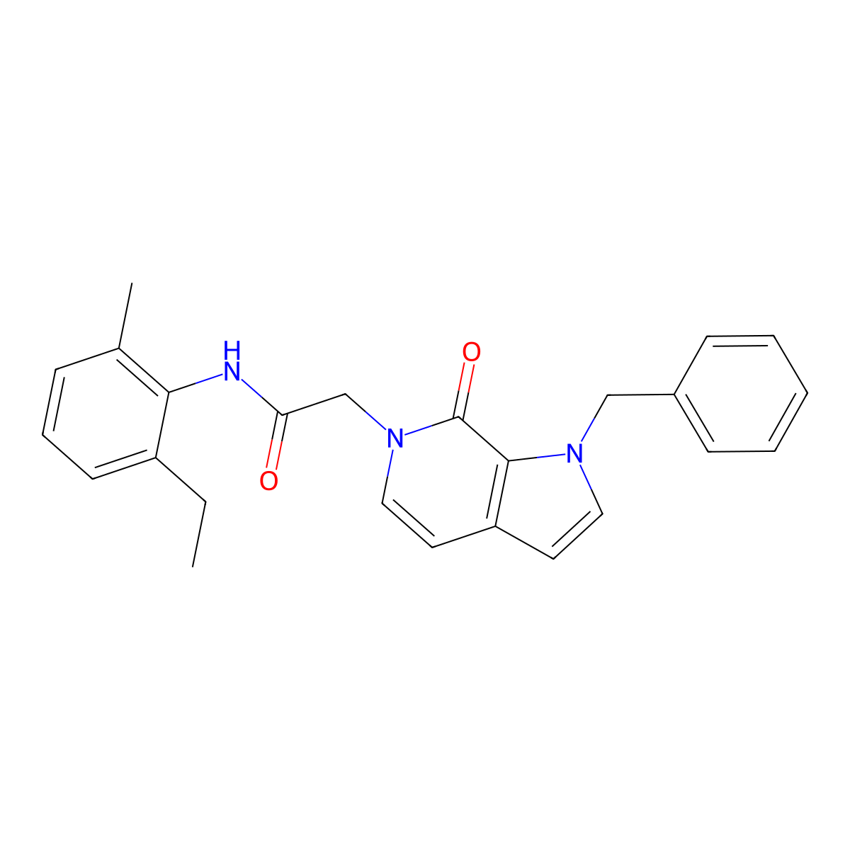 2-(1-benzyl-7-oxo-1H-pyrrolo[2,3-c]pyridin-6(7H)-yl)-N-(2-ethyl-6-methylphenyl)acetamide molecular structure, CAS 1286709-63-4