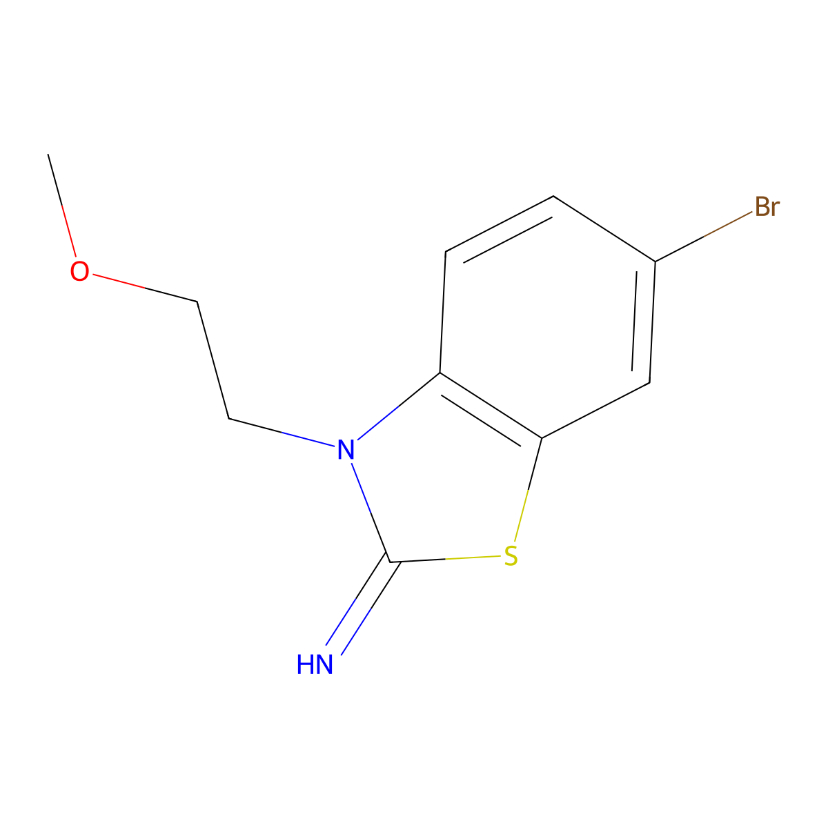 6-bromo-3-(2-methoxyethyl)benzo[d]thiazol-2(3H)-imine molecular structure, CAS 1286709-66-7
