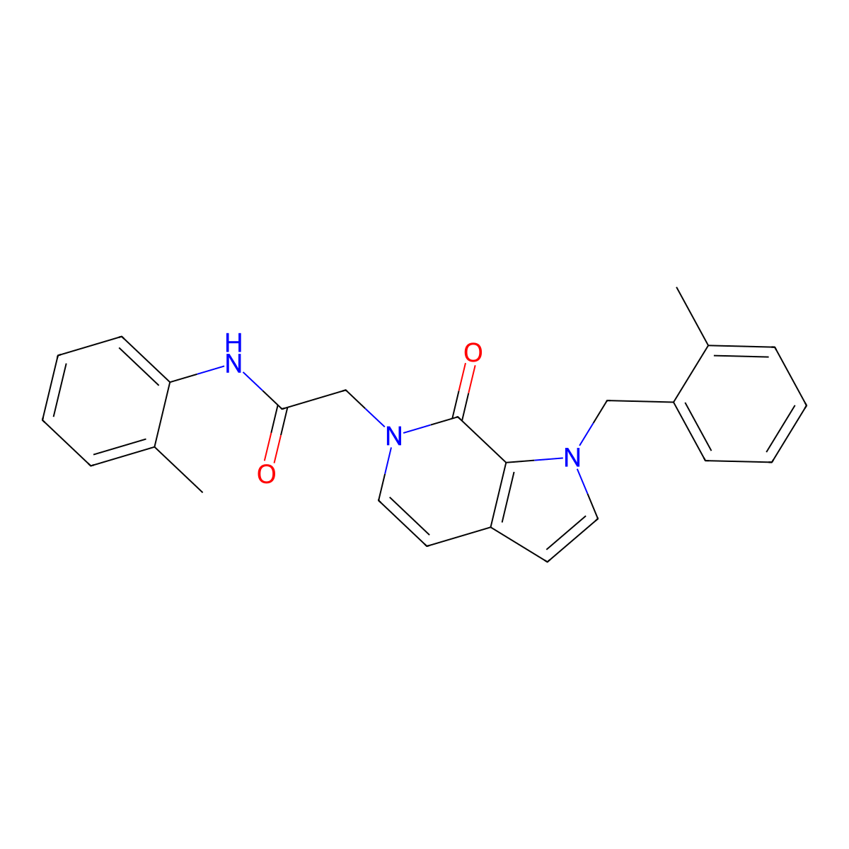 N-(2-methylphenyl)-2-{1-[(2-methylphenyl)methyl]-7-oxo-1H,6H,7H-pyrrolo[2,3-c]pyridin-6-yl}acetamide molecular structure, CAS 1286709-67-8