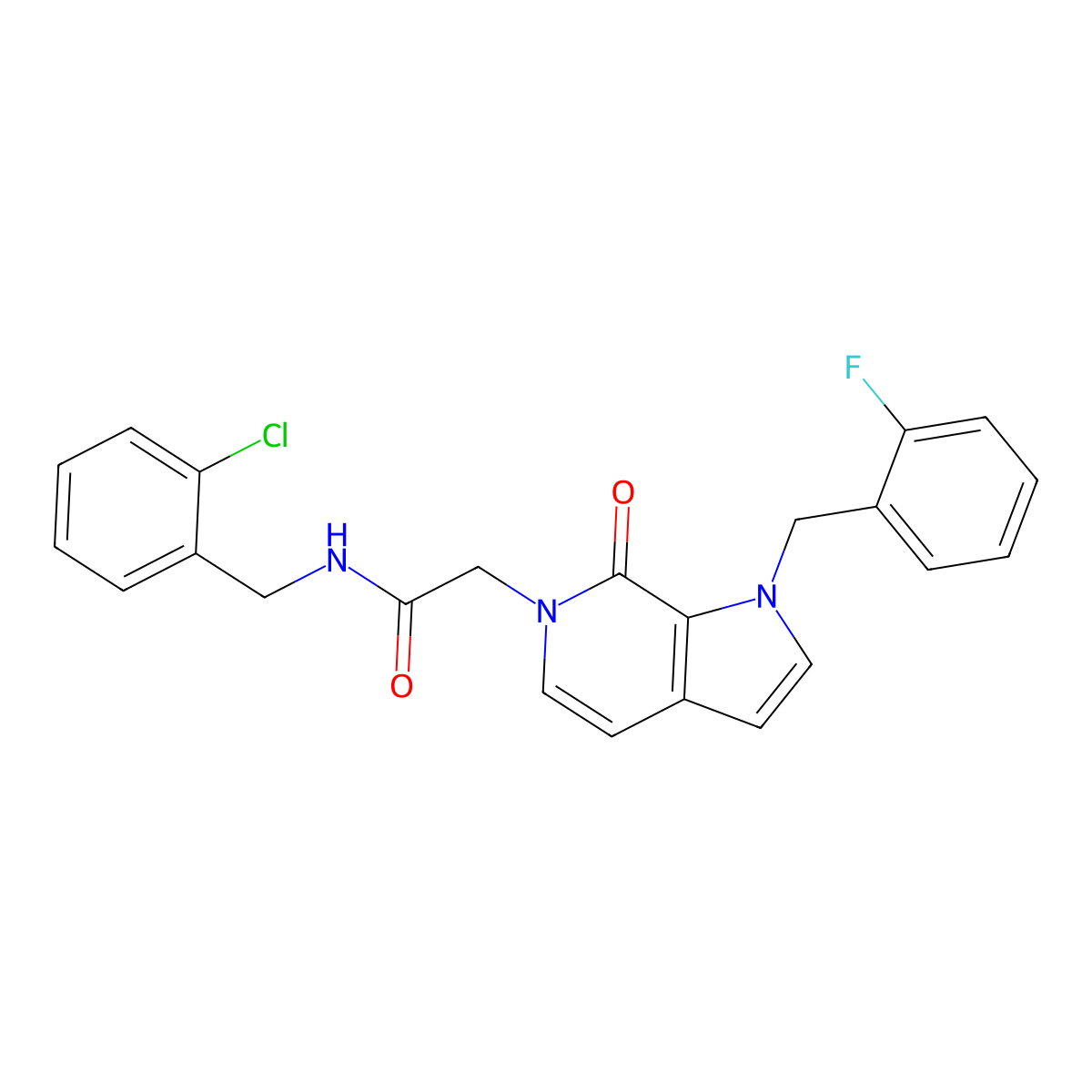 N-[(2-chlorophenyl)methyl]-2-{1-[(2-fluorophenyl)methyl]-7-oxo-1H,6H,7H-pyrrolo[2,3-c]pyridin-6-yl}acetamide molecular structure, CAS 1286709-70-3