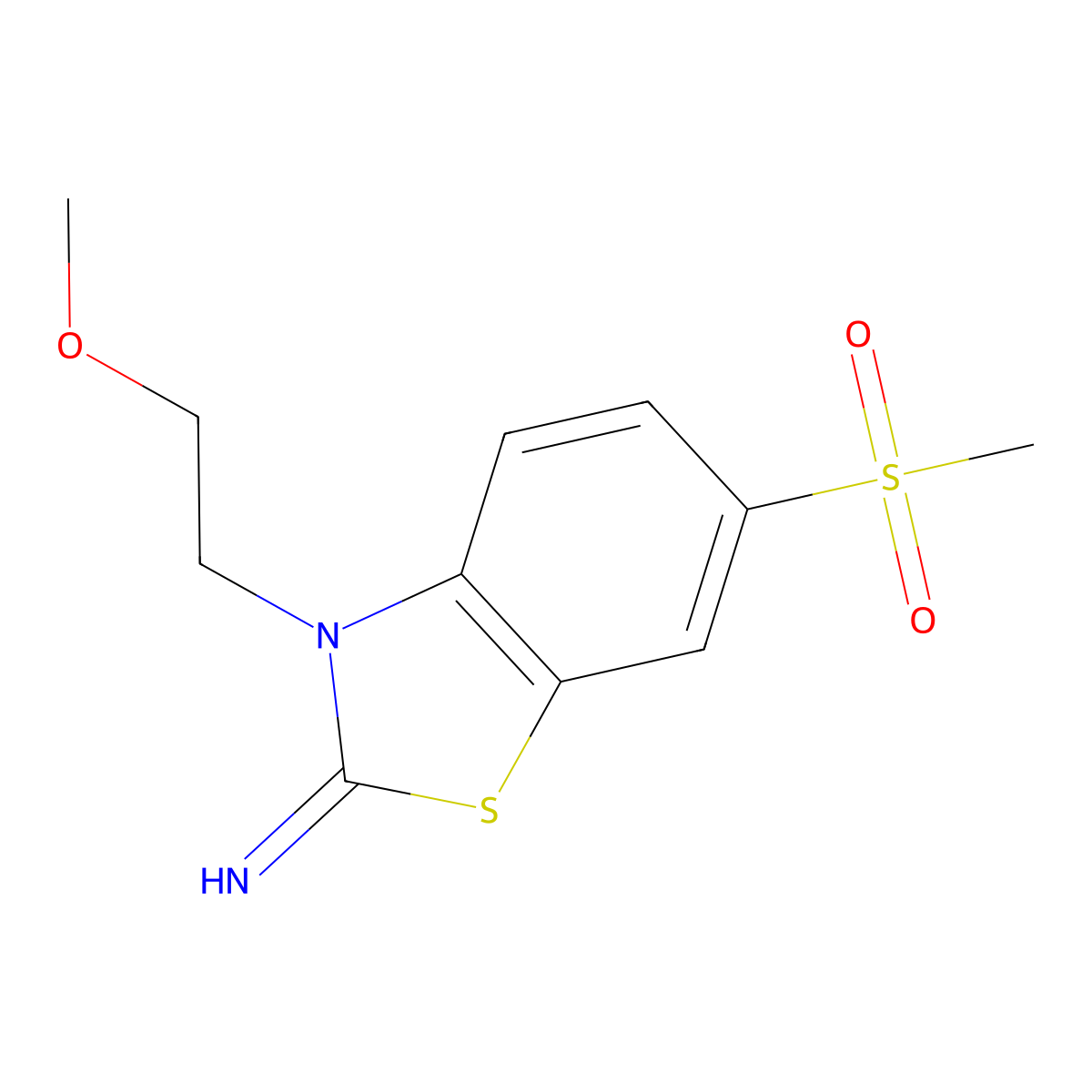3-(2-methoxyethyl)-6-(methylsulfonyl)benzo[d]thiazol-2(3H)-imine molecular structure, CAS 1286709-71-4