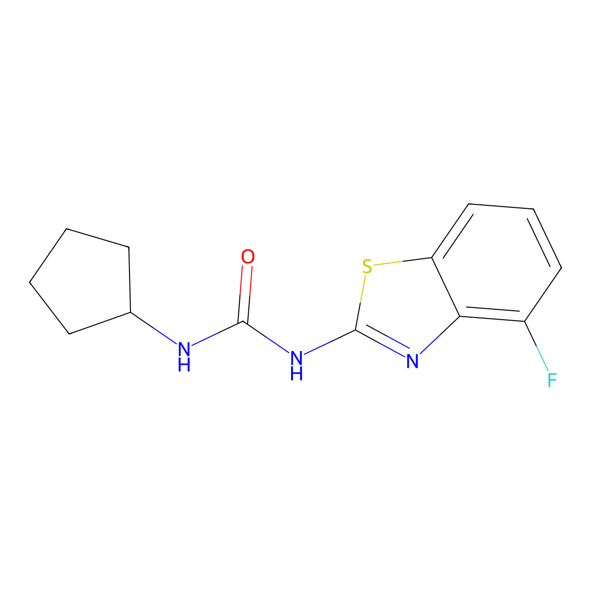 1-Cyclopentyl-3-(4-fluorobenzo[d]thiazol-2-yl)urea molecular structure, CAS 1286709-74-7