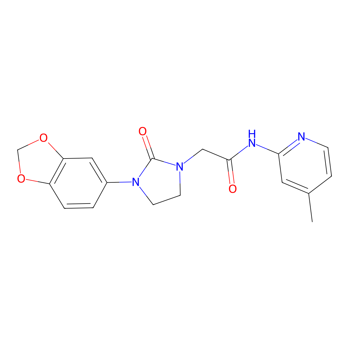 2-(3-(benzo[d][1,3]dioxol-5-yl)-2-oxoimidazolidin-1-yl)-N-(4-methylpyridin-2-yl)acetamide molecular structure, CAS 1286709-79-2
