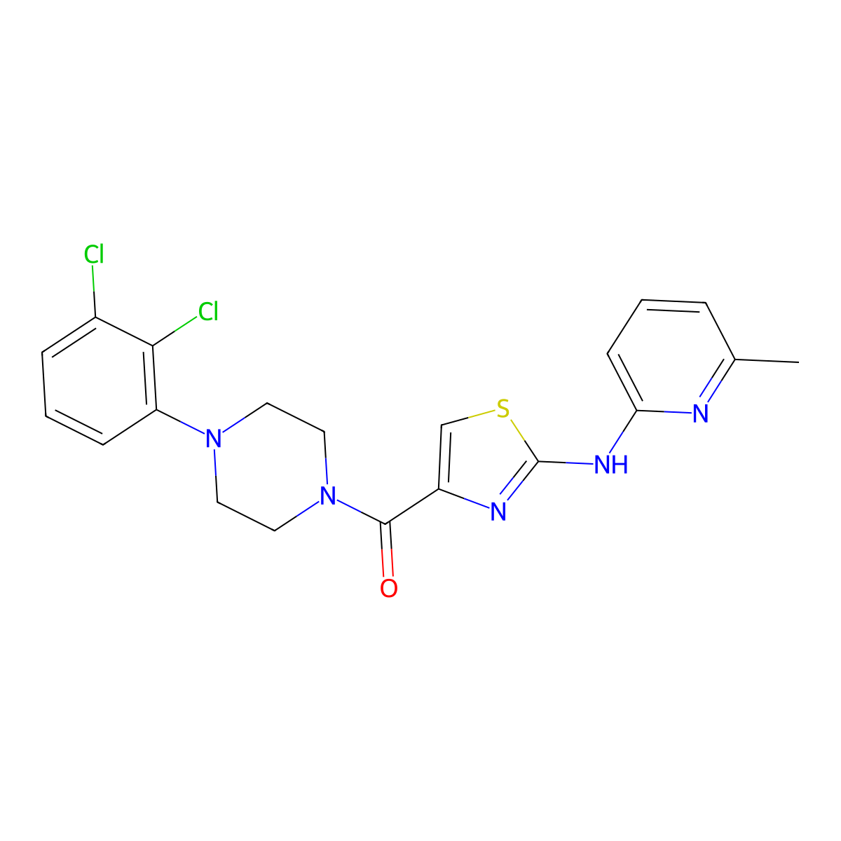 (4-(2,3-Dichlorophenyl)piperazin-1-yl)(2-((6-methylpyridin-2-yl)amino)thiazol-4-yl)methanone molecular structure, CAS 1286709-81-6