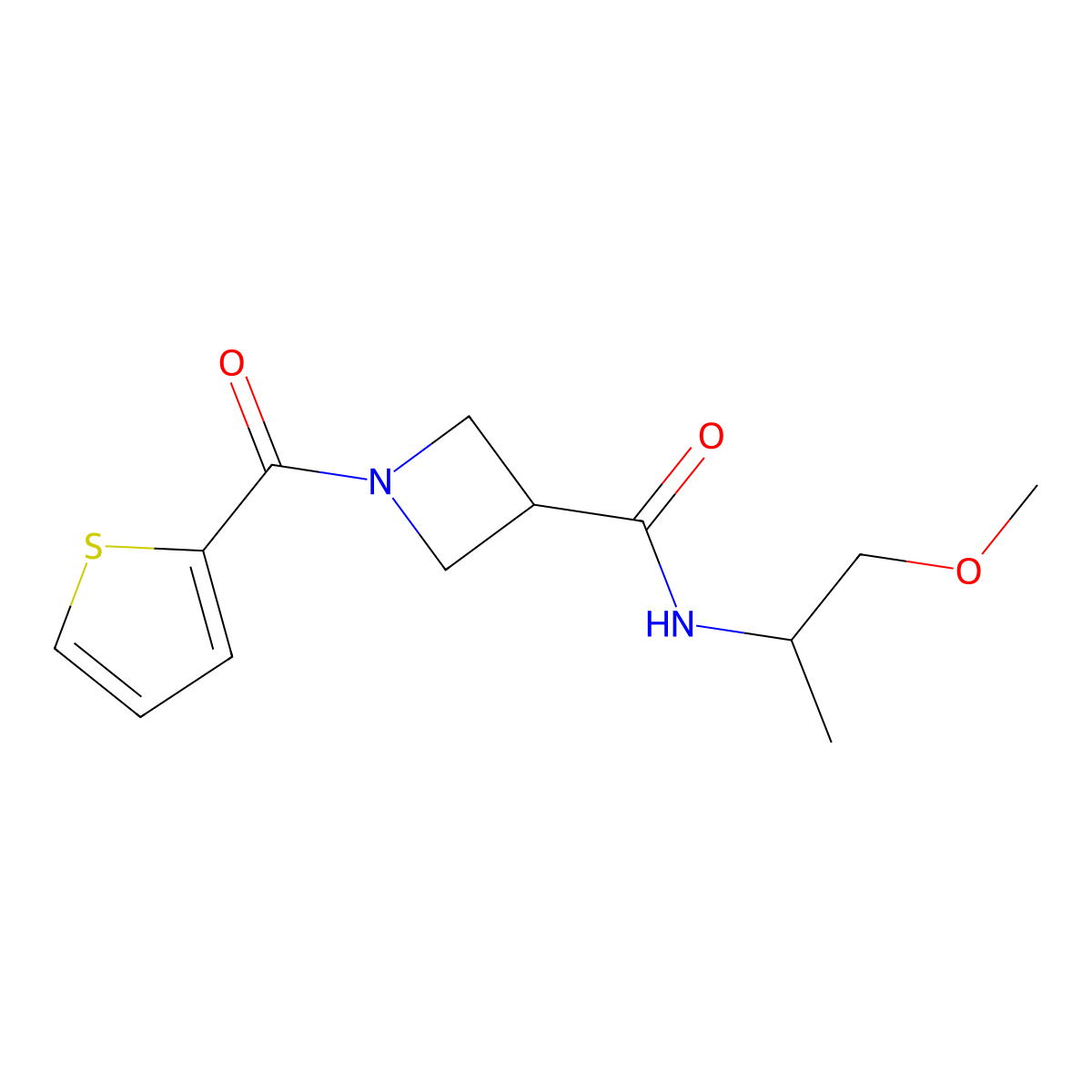 N-(1-methoxypropan-2-yl)-1-(thiophene-2-carbonyl)azetidine-3-carboxamide molecular structure, CAS 1286709-88-3