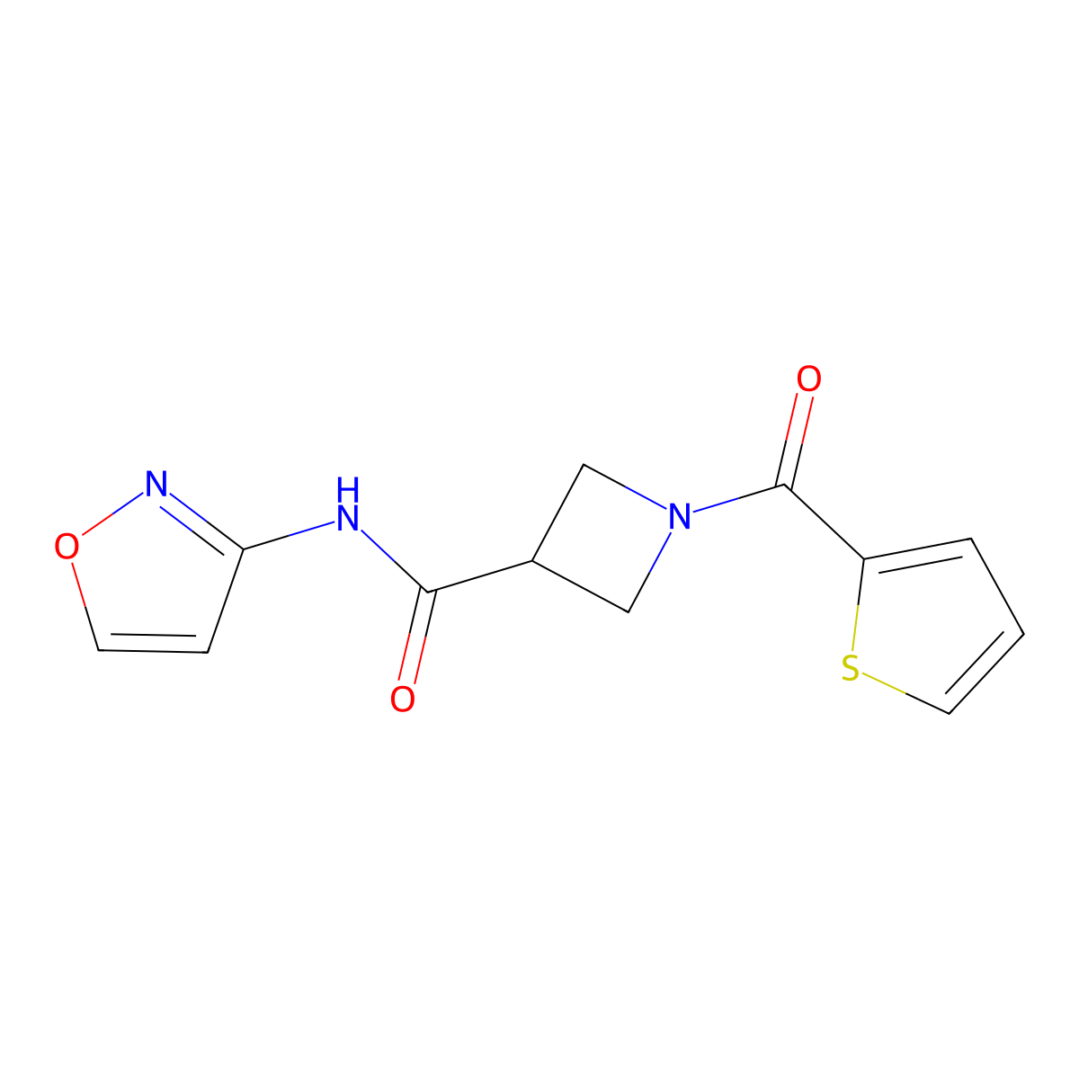 N-(isoxazol-3-yl)-1-(thiophene-2-carbonyl)azetidine-3-carboxamide molecular structure, CAS 1286709-90-7