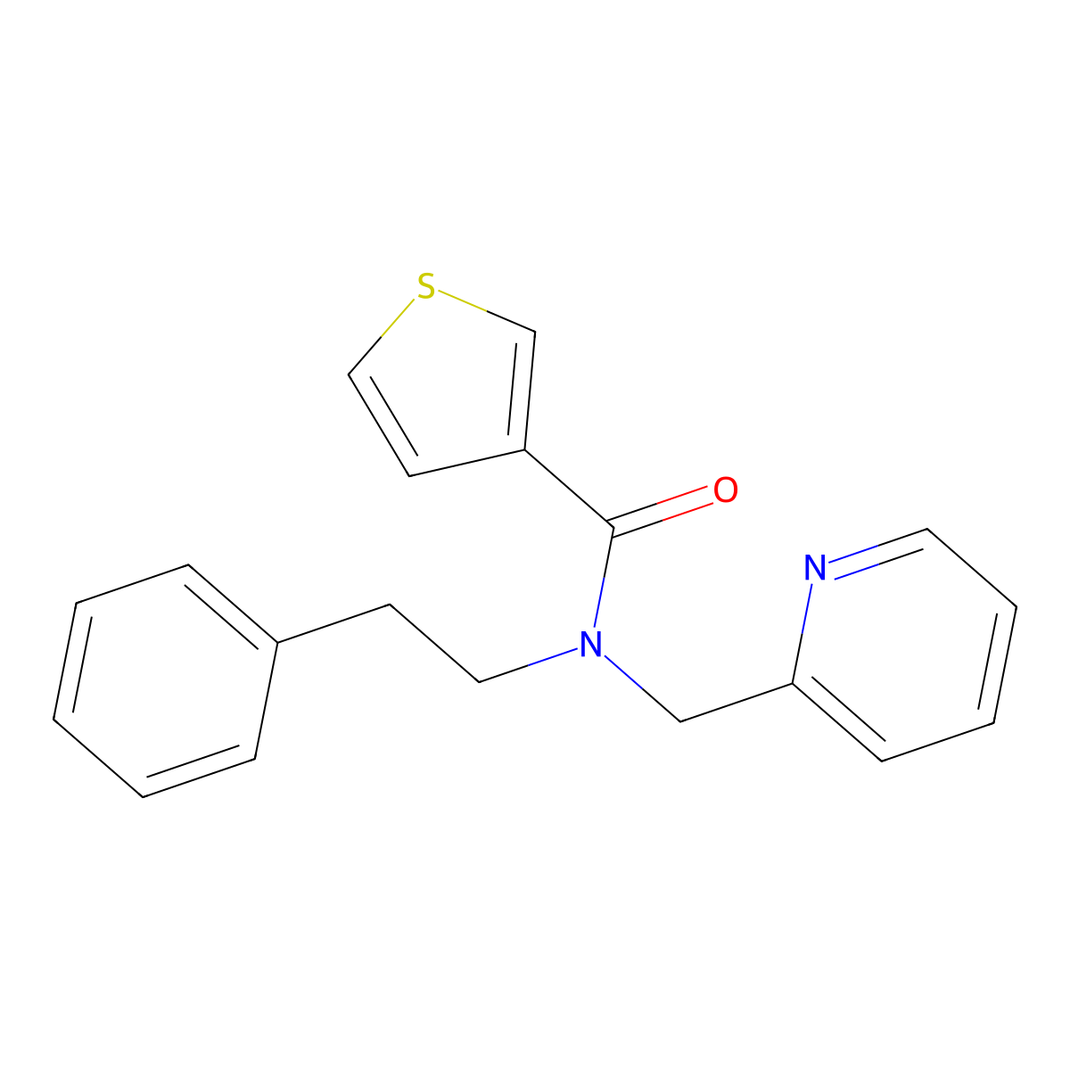 N-phenethyl-N-(pyridin-2-ylmethyl)thiophene-3-carboxamide molecular structure, CAS 1286709-94-1
