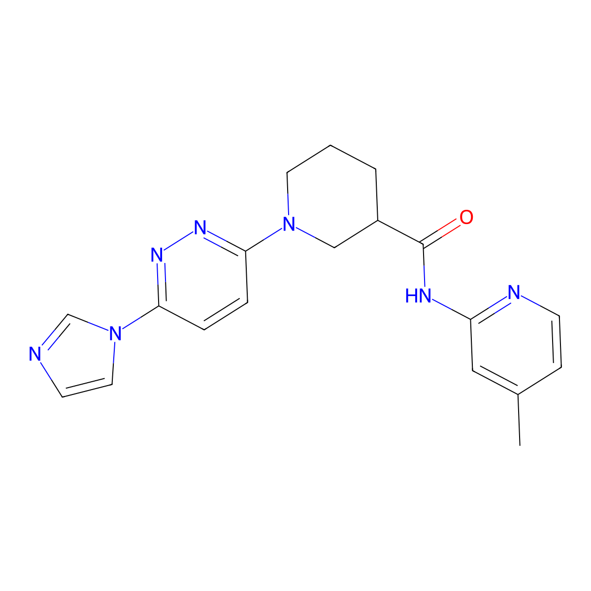 1-[6-(1H-imidazol-1-yl)pyridazin-3-yl]-N-(4-methylpyridin-2-yl)piperidine-3-carboxamide molecular structure, CAS 1286710-03-9