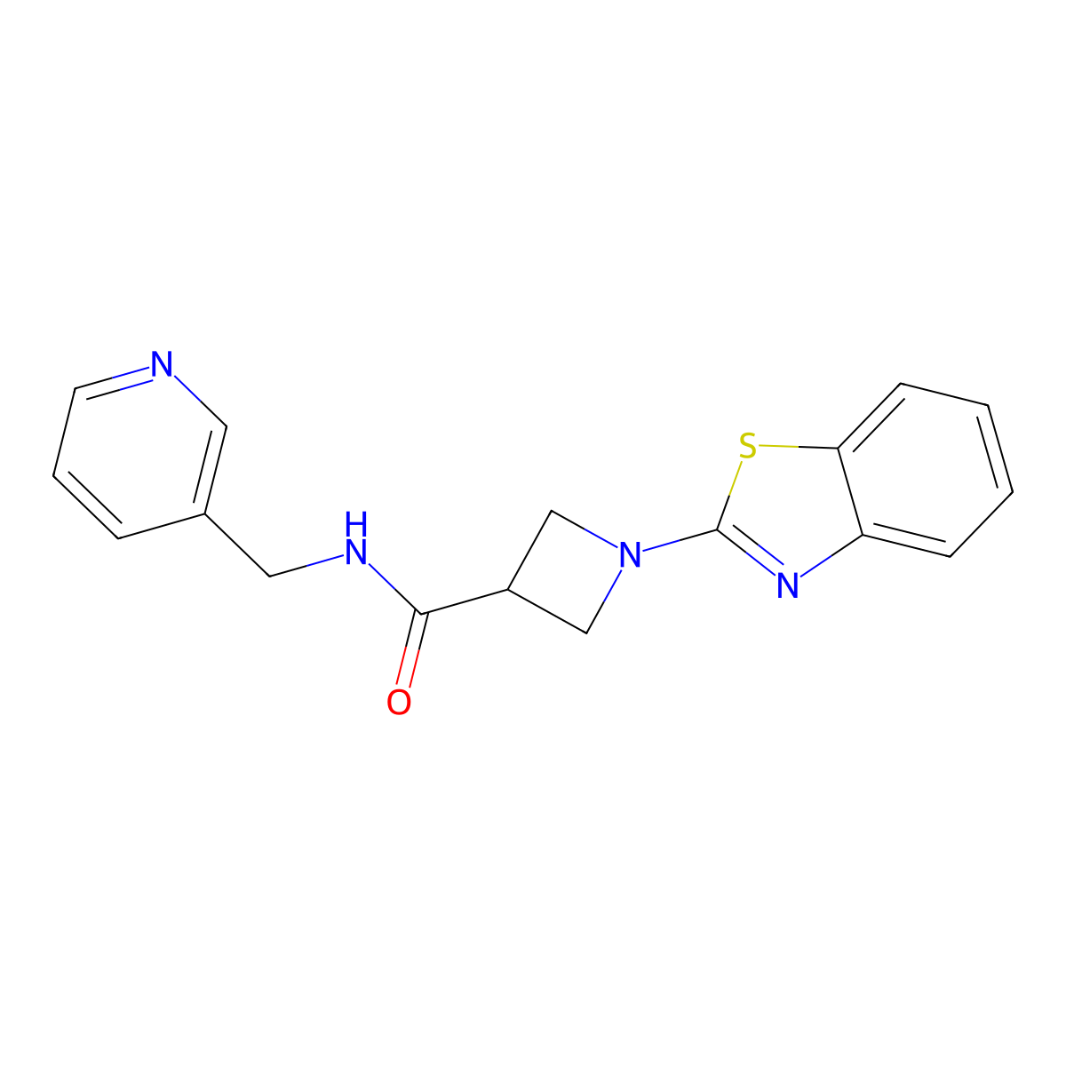 1-(benzo[d]thiazol-2-yl)-N-(pyridin-3-ylmethyl)azetidine-3-carboxamide molecular structure, CAS 1286710-07-3