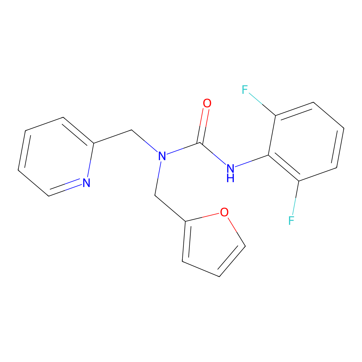 3-(2,6-Difluorophenyl)-1-(furan-2-ylmethyl)-1-(pyridin-2-ylmethyl)urea molecular structure, CAS 1286710-09-5