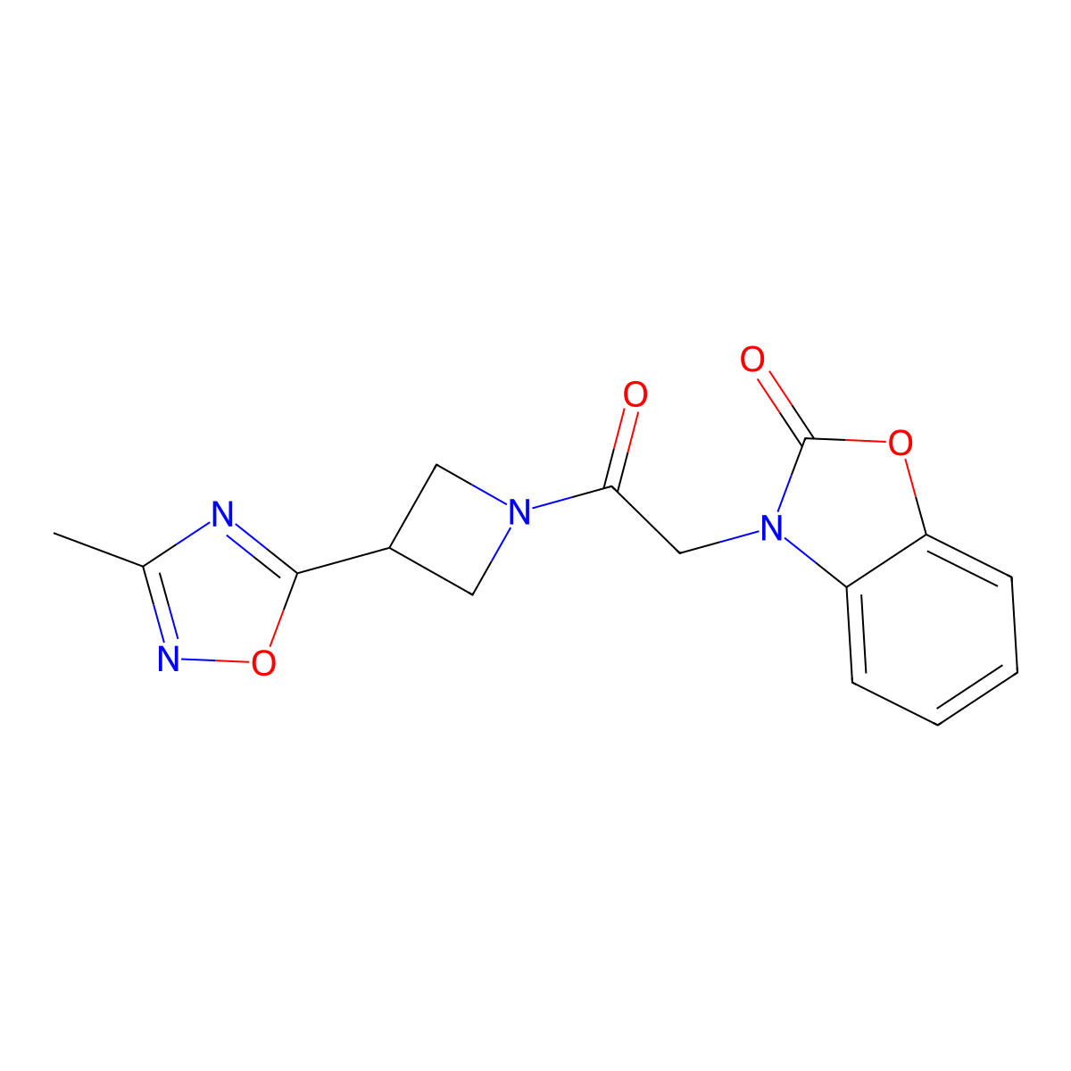 3-(2-(3-(3-methyl-1,2,4-oxadiazol-5-yl)azetidin-1-yl)-2-oxoethyl)benzo[d]oxazol-2(3H)-one molecular structure, CAS 1286710-19-7