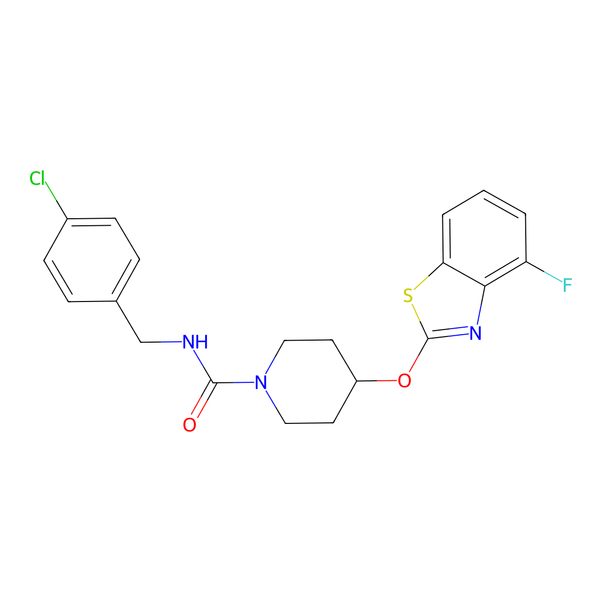 N-(4-chlorobenzyl)-4-((4-fluorobenzo[d]thiazol-2-yl)oxy)piperidine-1-carboxamide molecular structure, CAS 1286710-26-6