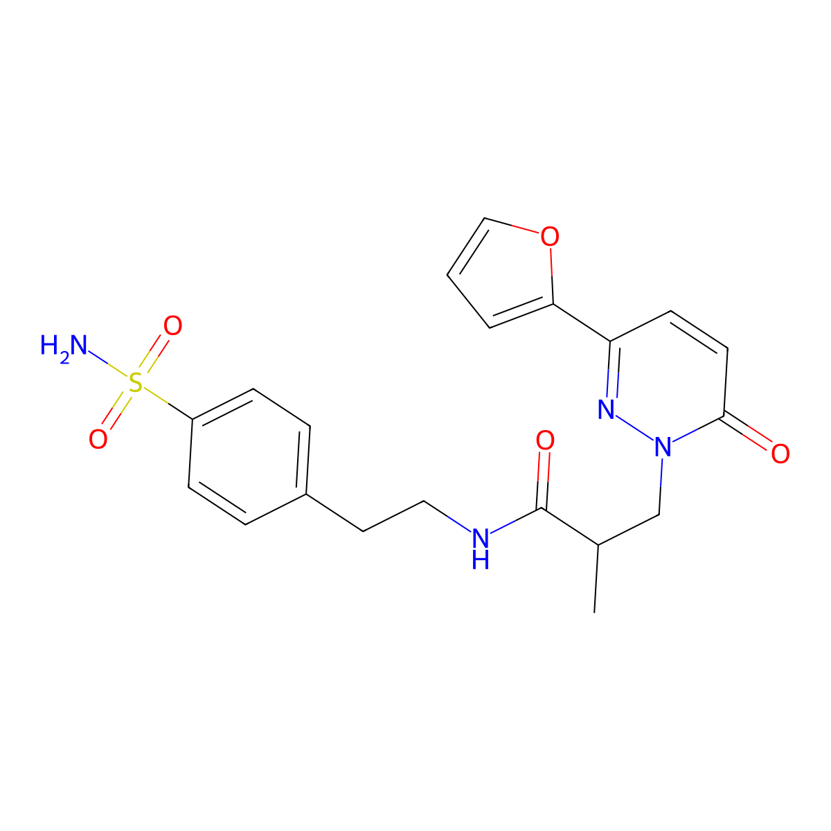 3-(3-(furan-2-yl)-6-oxopyridazin-1(6H)-yl)-2-methyl-N-(4-sulfamoylphenethyl)propanamide molecular structure, CAS 1286710-31-3