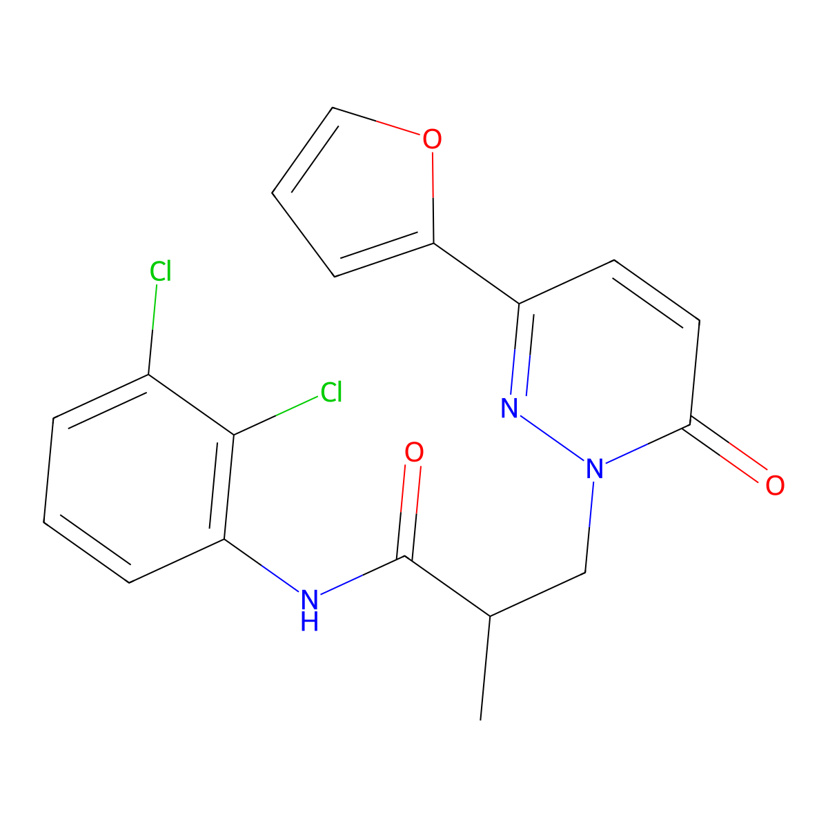 N-(2,3-dichlorophenyl)-3-(3-(furan-2-yl)-6-oxopyridazin-1(6H)-yl)-2-methylpropanamide molecular structure, CAS 1286710-33-5