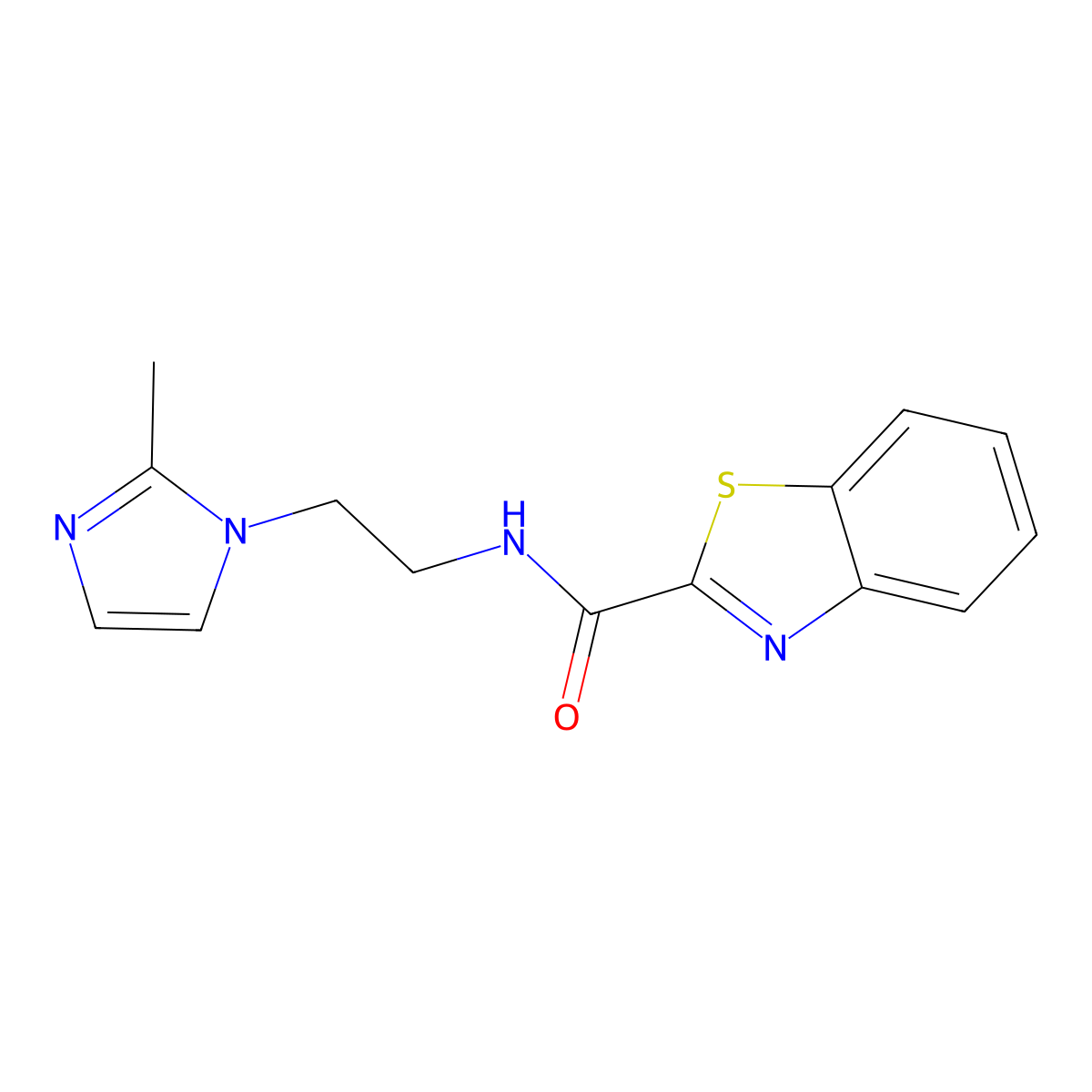 N-(2-(2-methyl-1H-imidazol-1-yl)ethyl)benzo[d]thiazole-2-carboxamide molecular structure, CAS 1286710-36-8