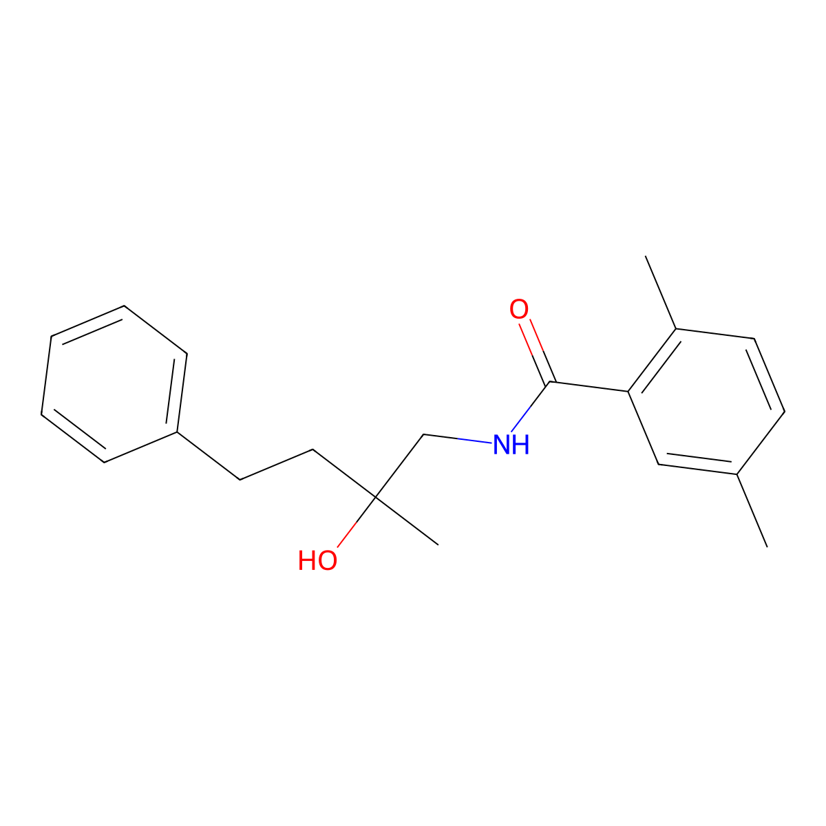 N-(2-hydroxy-2-methyl-4-phenylbutyl)-2,5-dimethylbenzamide molecular structure, CAS 1286710-57-3