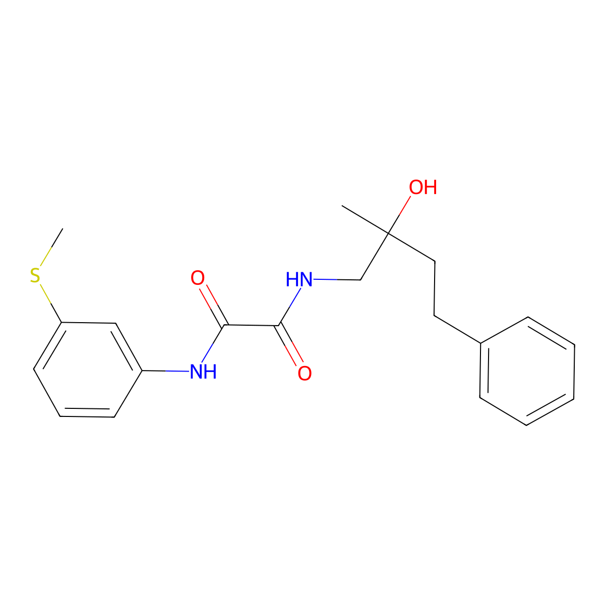 N1-(2-hydroxy-2-methyl-4-phenylbutyl)-N2-(3-(methylthio)phenyl)oxalamide molecular structure, CAS 1286710-70-0