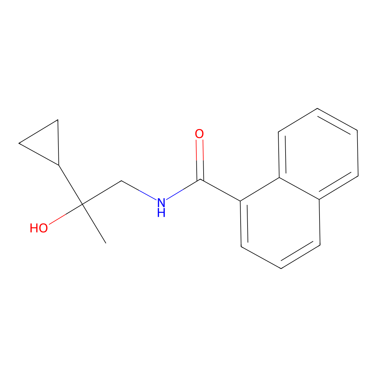 N-(2-cyclopropyl-2-hydroxypropyl)-1-naphthamide molecular structure, CAS 1286710-71-1