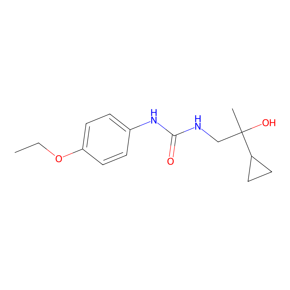 1-(2-Cyclopropyl-2-hydroxypropyl)-3-(4-ethoxyphenyl)urea molecular structure, CAS 1286710-81-3