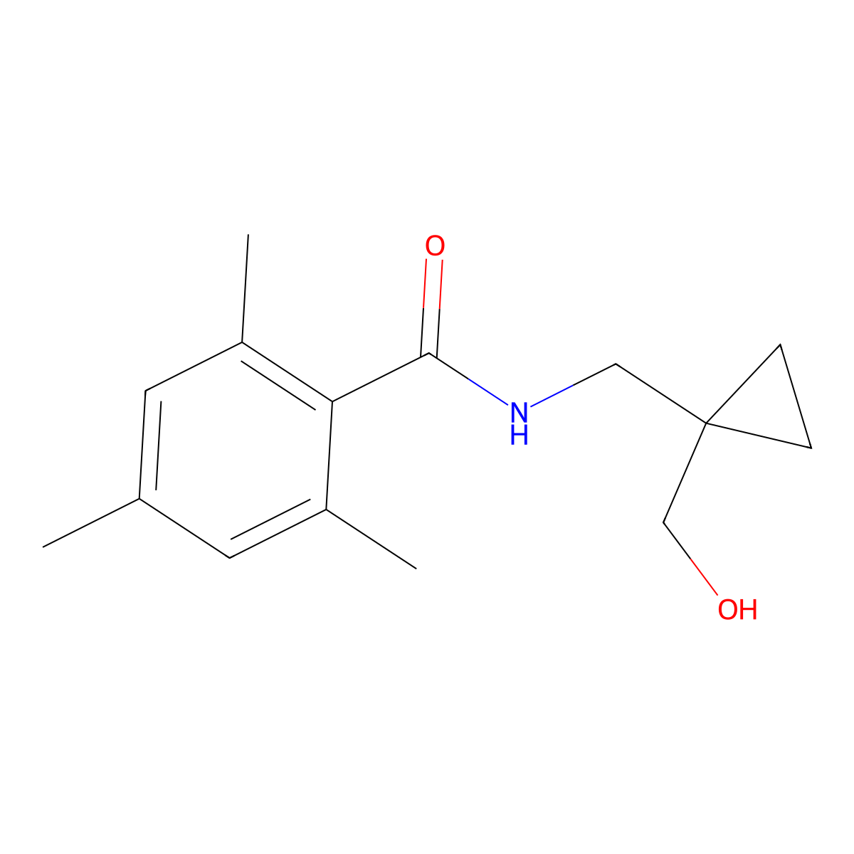 N-{[1-(hydroxymethyl)cyclopropyl]methyl}-2,4,6-trimethylbenzamide molecular structure, CAS 1286710-88-0