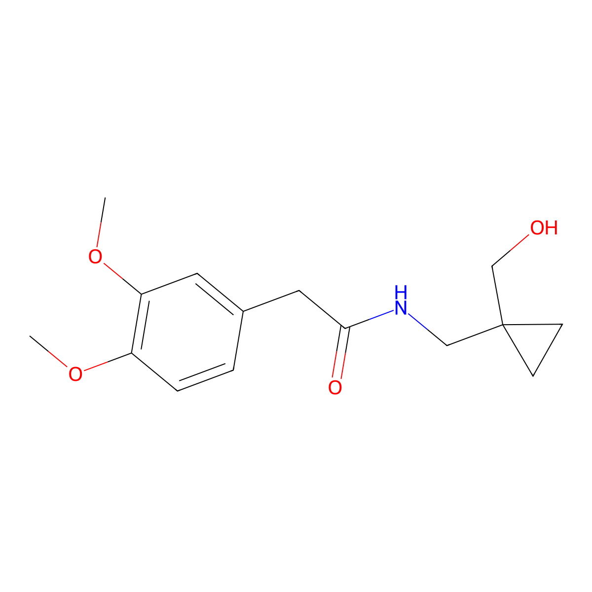 2-(3,4-dimethoxyphenyl)-N-{[1-(hydroxymethyl)cyclopropyl]methyl}acetamide molecular structure, CAS 1286710-89-1