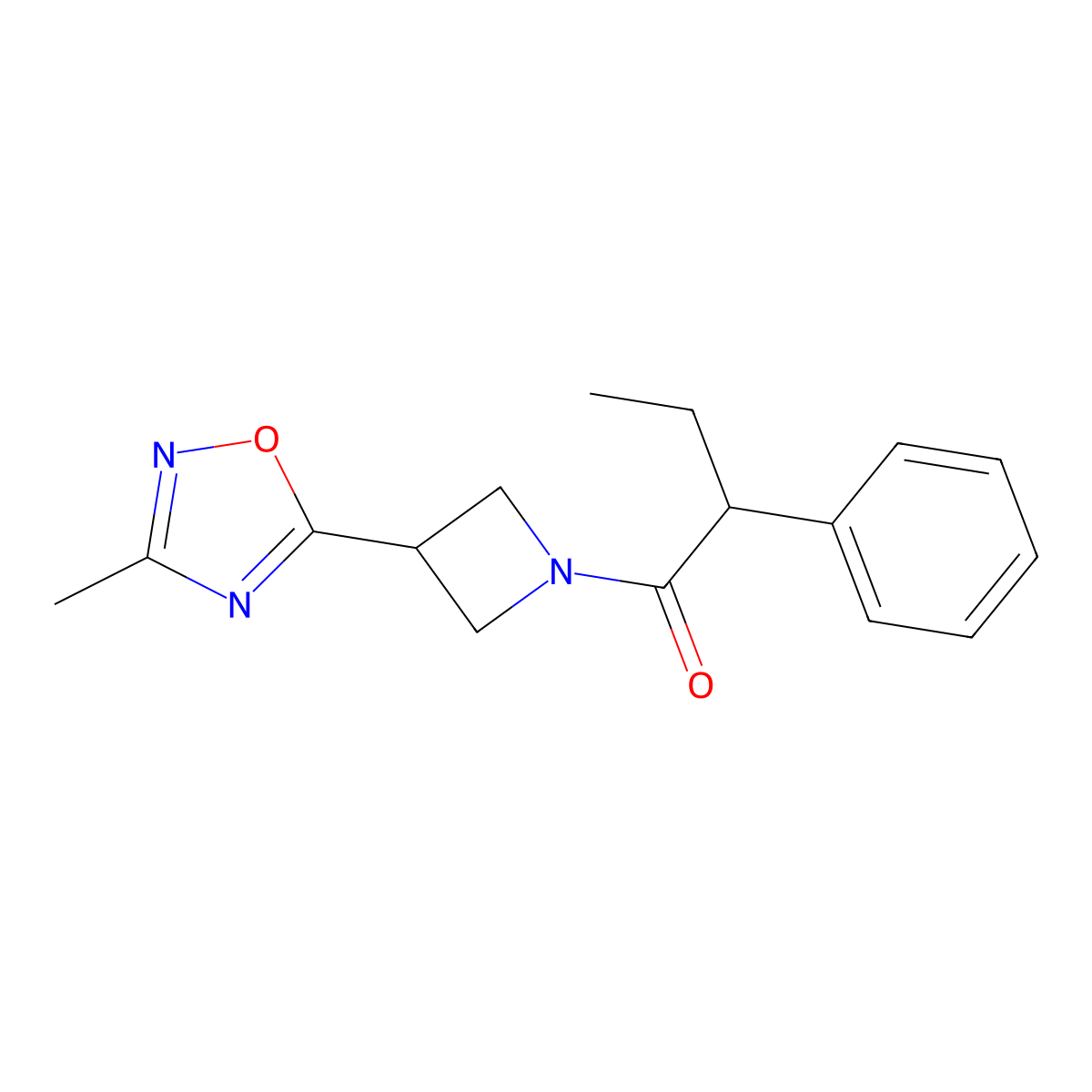 1-[3-(3-Methyl-1,2,4-oxadiazol-5-yl)azetidin-1-yl]-2-phenylbutan-1-one molecular structure, CAS 1286710-98-2