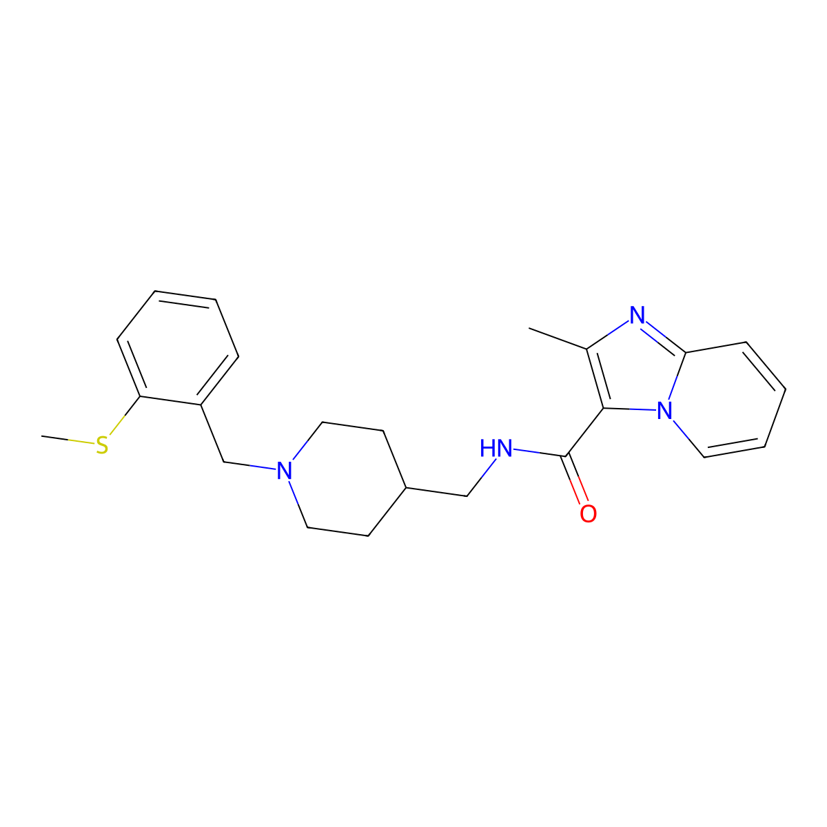 2-methyl-N-((1-(2-(methylthio)benzyl)piperidin-4-yl)methyl)imidazo[1,2-a]pyridine-3-carboxamide molecular structure, CAS 1286711-01-0