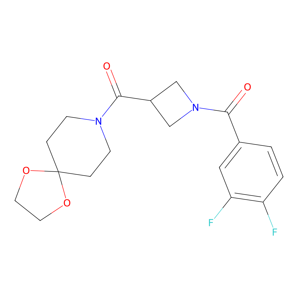 (3-(1,4-Dioxa-8-azaspiro[4.5]decane-8-carbonyl)azetidin-1-yl)(3,4-difluorophenyl)methanone molecular structure, CAS 1286711-10-1