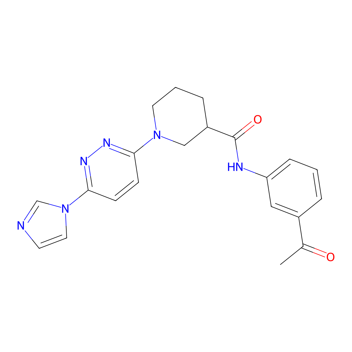 1-(6-(1H-imidazol-1-yl)pyridazin-3-yl)-N-(3-acetylphenyl)piperidine-3-carboxamide molecular structure, CAS 1286711-11-2