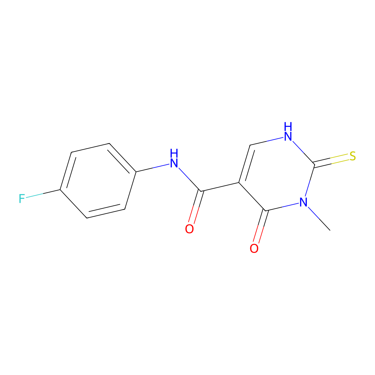 N-(4-fluorophenyl)-3-methyl-4-oxo-2-sulfanylidene-1,2,3,4-tetrahydropyrimidine-5-carboxamide molecular structure, CAS 1286711-19-0