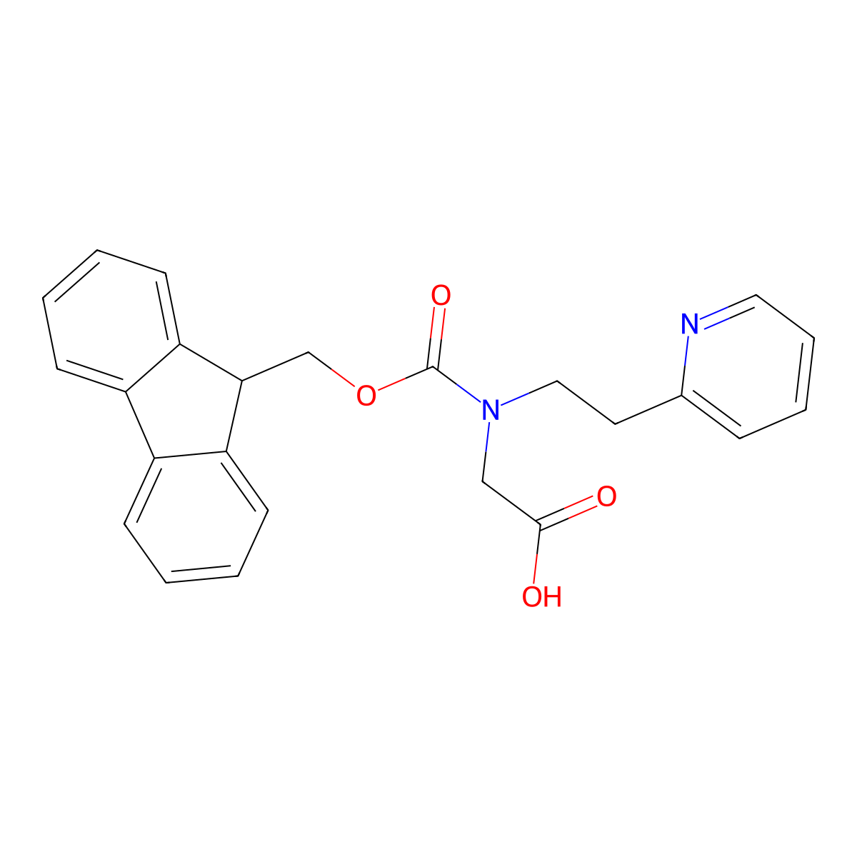 N-[(9H-Fluoren-9-ylmethoxy)carbonyl]-N-[2-(2-pyridinyl)ethyl]glycine molecular structure, CAS 1286711-22-5