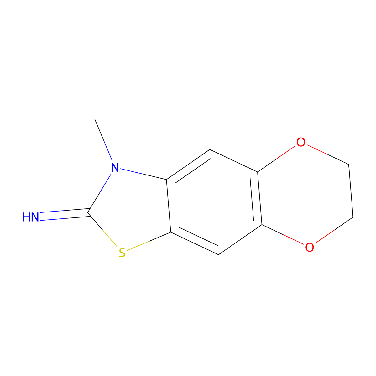 3-methyl-6,7-dihydro-[1,4]dioxino[2',3':4,5]benzo[1,2-d]thiazol-2(3H)-imine molecular structure, CAS 1286711-27-0