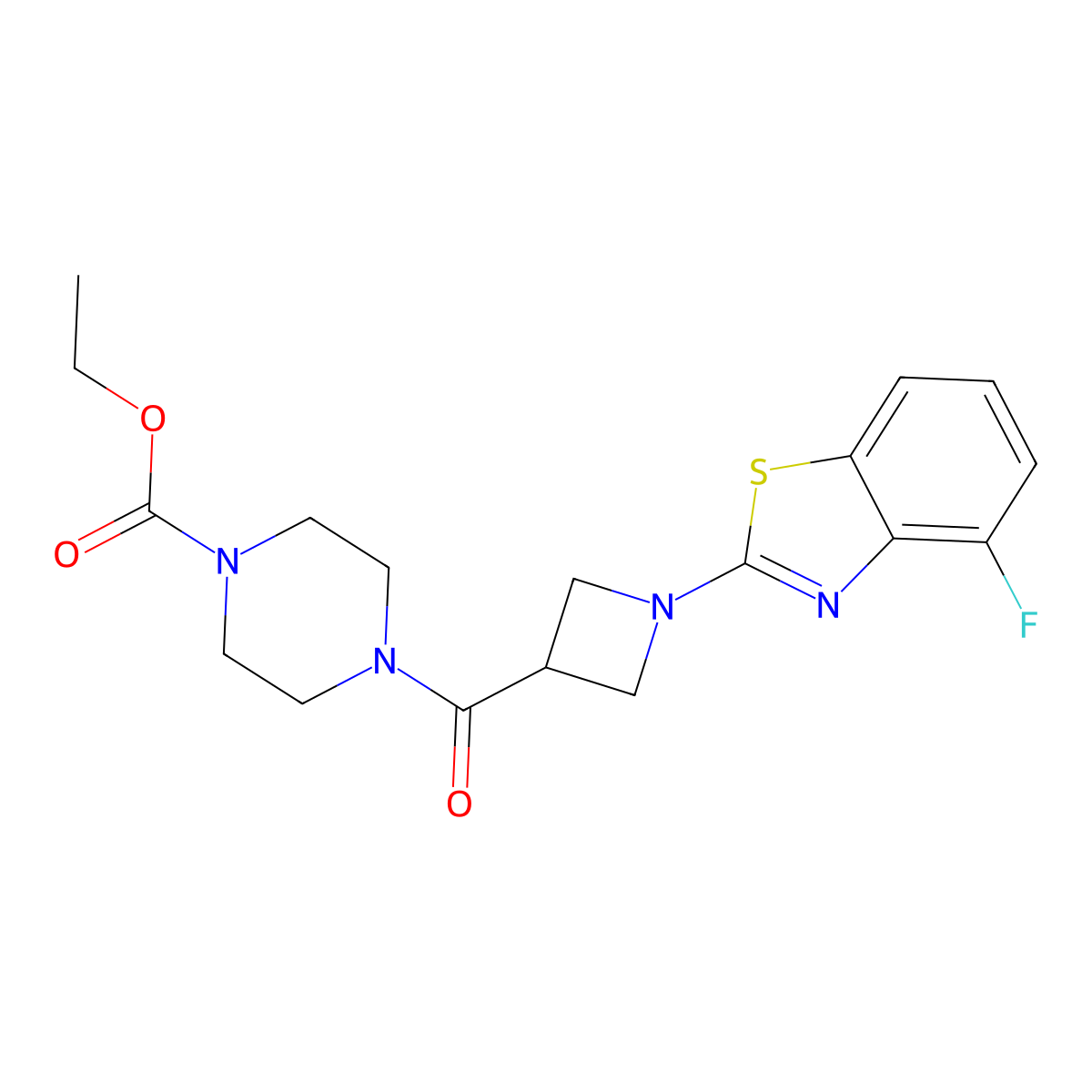 Ethyl 4-(1-(4-fluorobenzo[d]thiazol-2-yl)azetidine-3-carbonyl)piperazine-1-carboxylate molecular structure, CAS 1286711-29-2