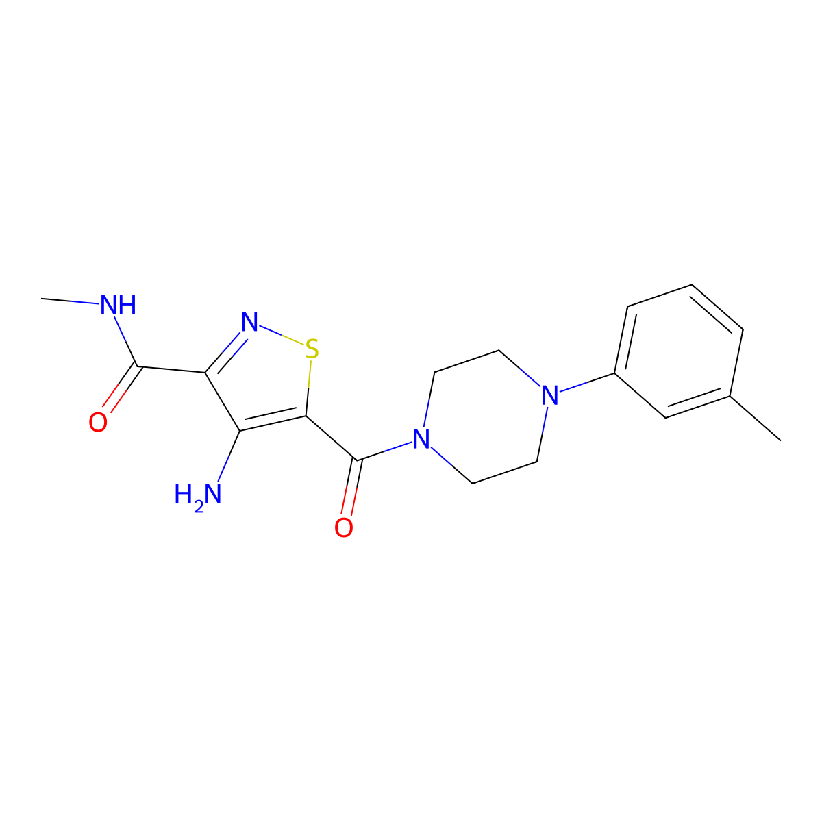4-amino-N-methyl-5-(4-(m-tolyl)piperazine-1-carbonyl)isothiazole-3-carboxamide molecular structure, CAS 1286711-37-2