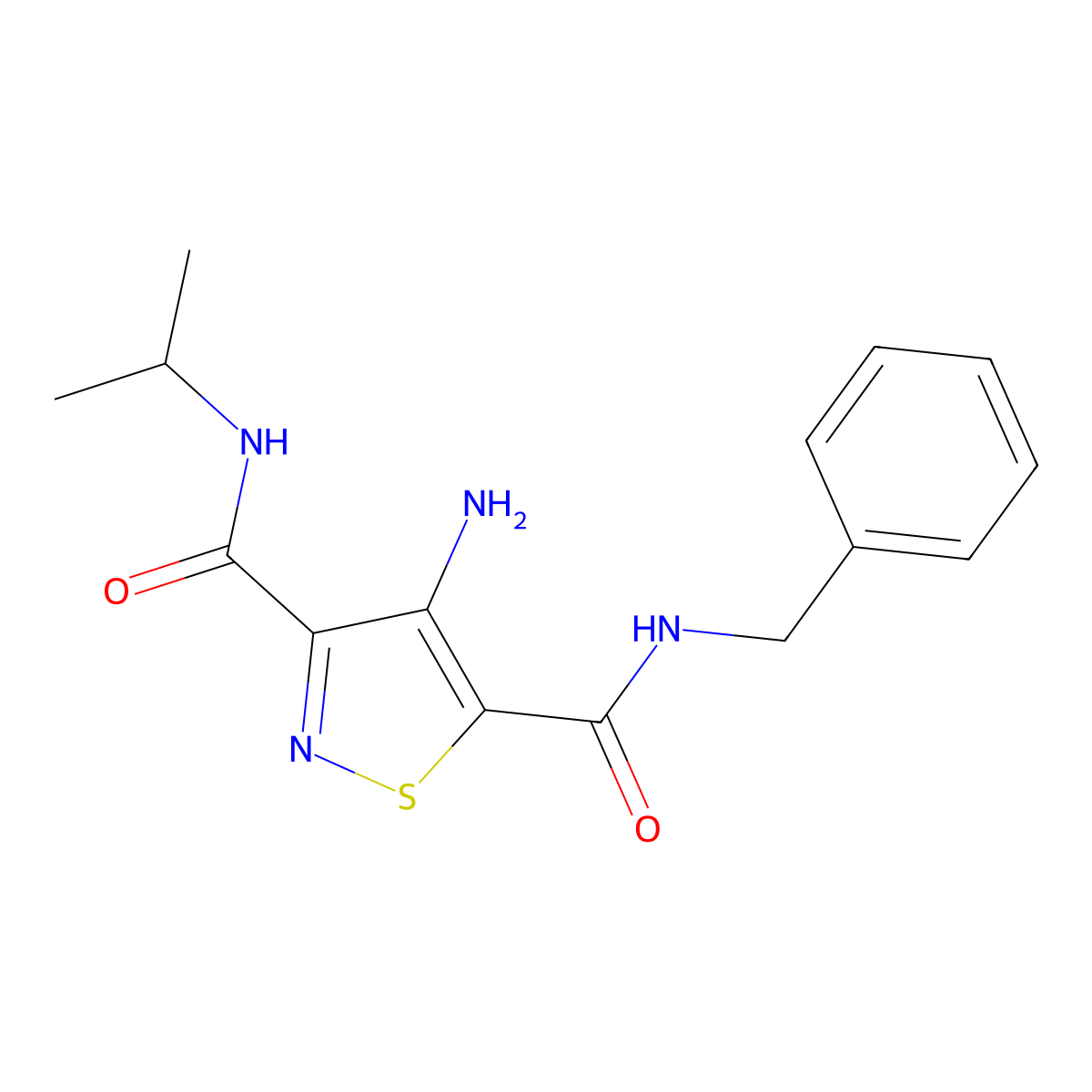4-amino-N5-benzyl-N3-(propan-2-yl)-1,2-thiazole-3,5-dicarboxamide molecular structure, CAS 1286711-42-9