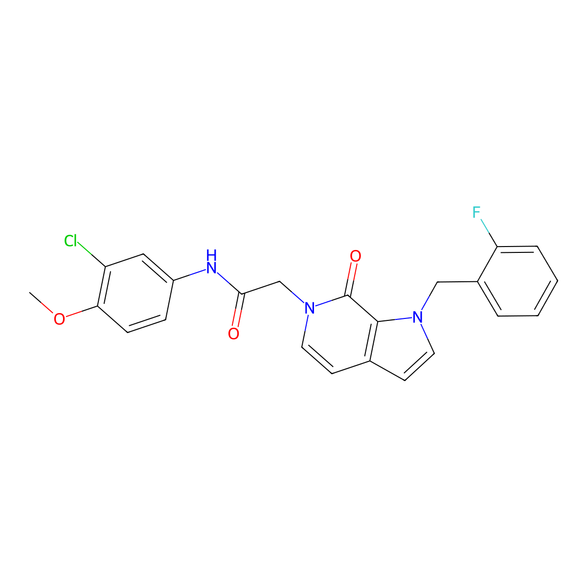 N-(3-chloro-4-methoxyphenyl)-2-{1-[(2-fluorophenyl)methyl]-7-oxo-1H,6H,7H-pyrrolo[2,3-c]pyridin-6-yl}acetamide molecular structure, CAS 1286711-64-5