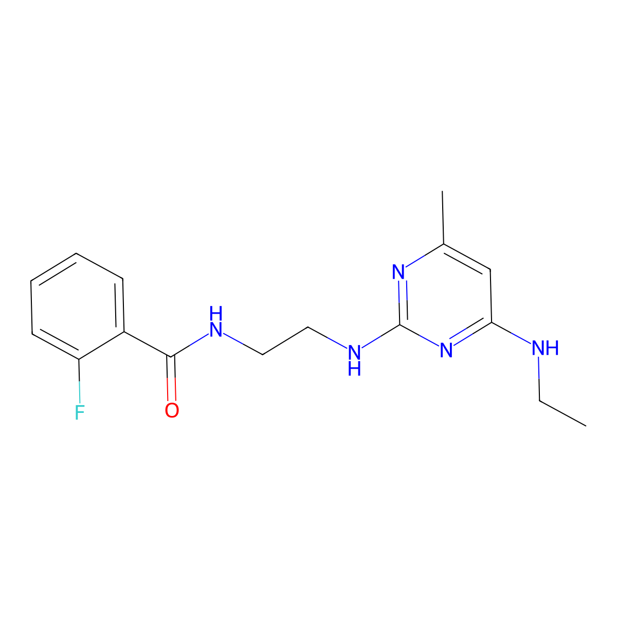 N-(2-{[4-(ethylamino)-6-methylpyrimidin-2-yl]amino}ethyl)-2-fluorobenzamide molecular structure, CAS 1286711-68-9