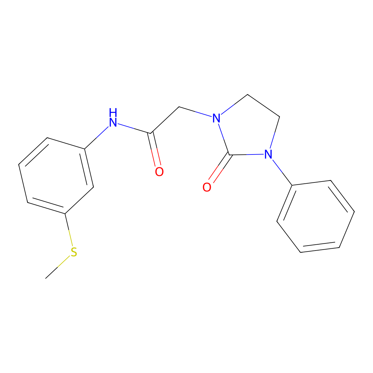N-(3-(methylthio)phenyl)-2-(2-oxo-3-phenylimidazolidin-1-yl)acetamide molecular structure, CAS 1286711-71-4