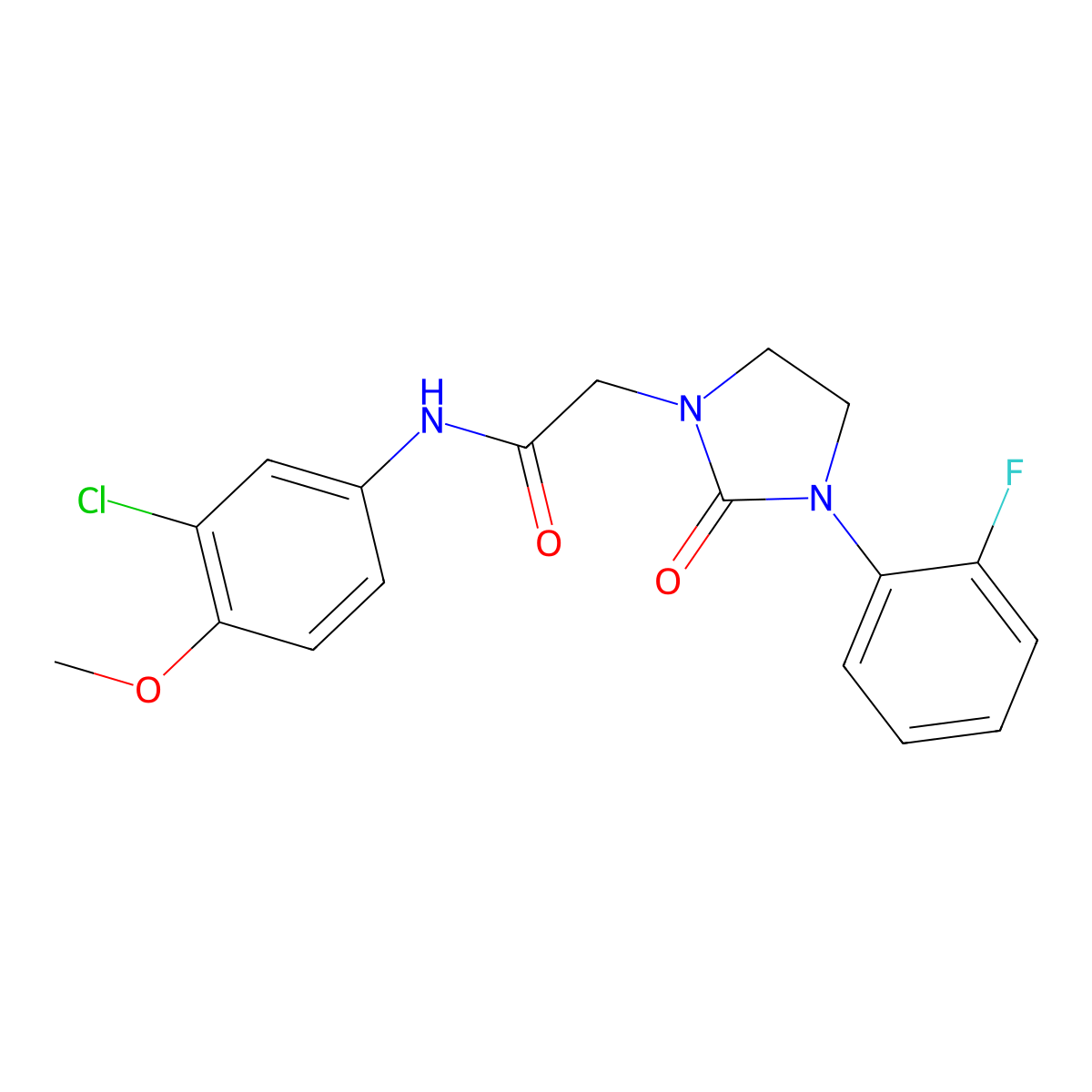 N-(3-chloro-4-methoxyphenyl)-2-[3-(2-fluorophenyl)-2-oxoimidazolidin-1-yl]acetamide molecular structure, CAS 1286711-72-5