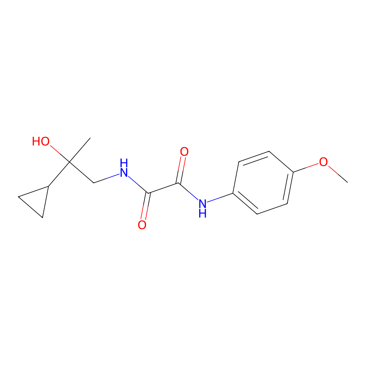 N1-(2-cyclopropyl-2-hydroxypropyl)-N2-(4-methoxyphenyl)oxalamide molecular structure, CAS 1286711-89-4