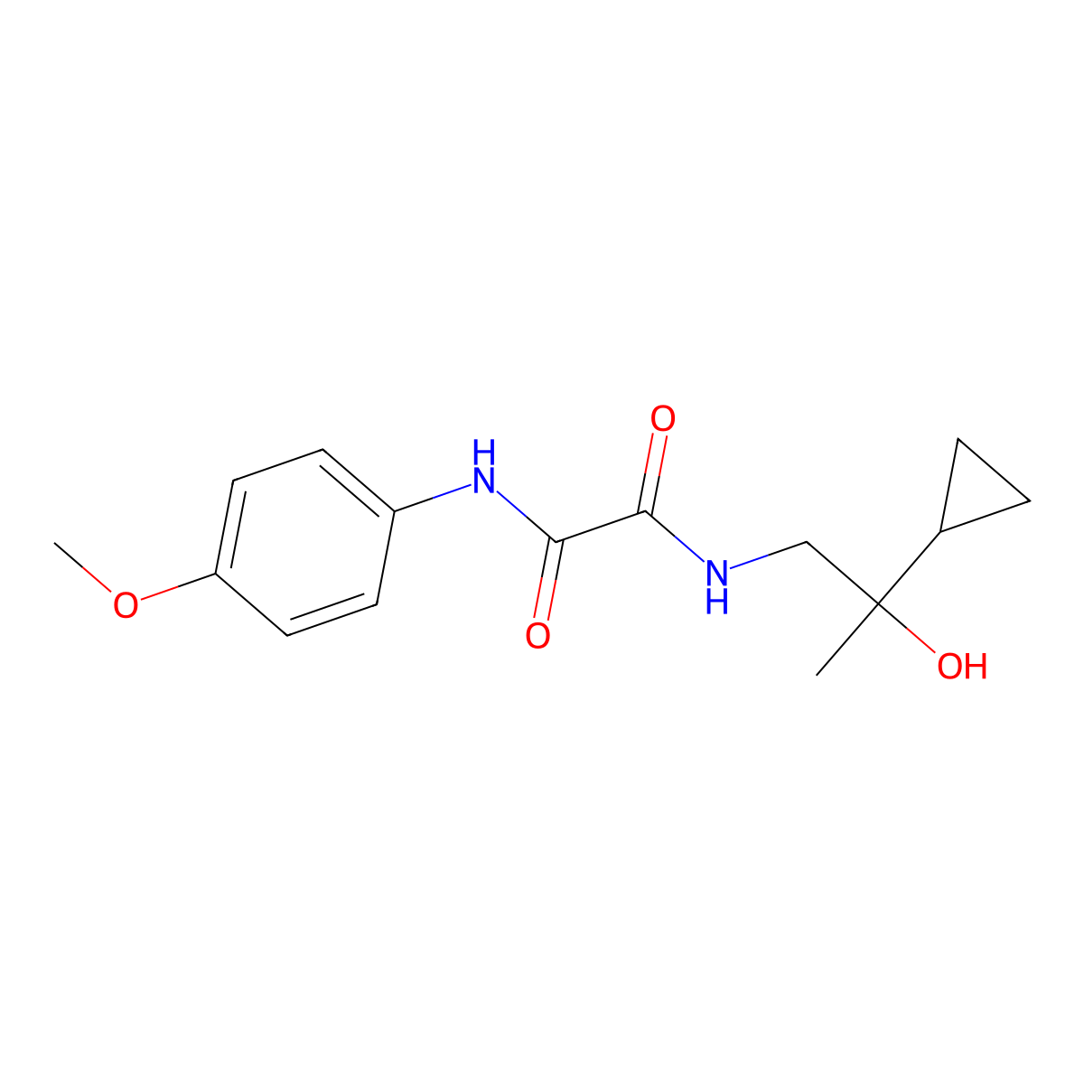 N1-(2-cyclopropyl-2-hydroxypropyl)-N2-(4-methoxyphenyl)oxalamide molecular structure, CAS 1286711-89-4