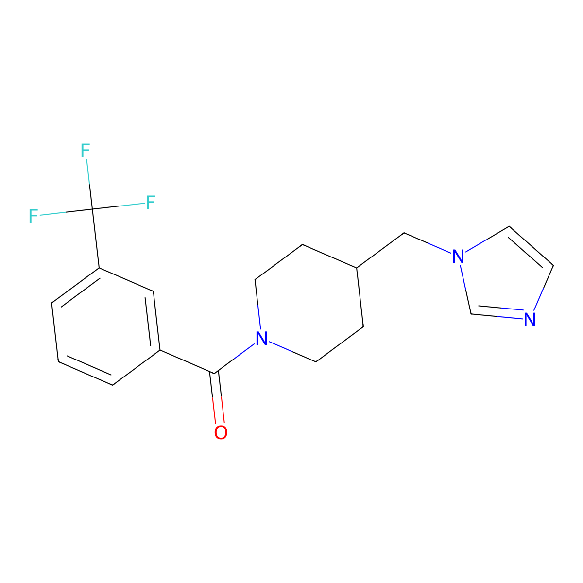 (4-((1H-imidazol-1-yl)methyl)piperidin-1-yl)(3-(trifluoromethyl)phenyl)methanone molecular structure, CAS 1286711-95-2