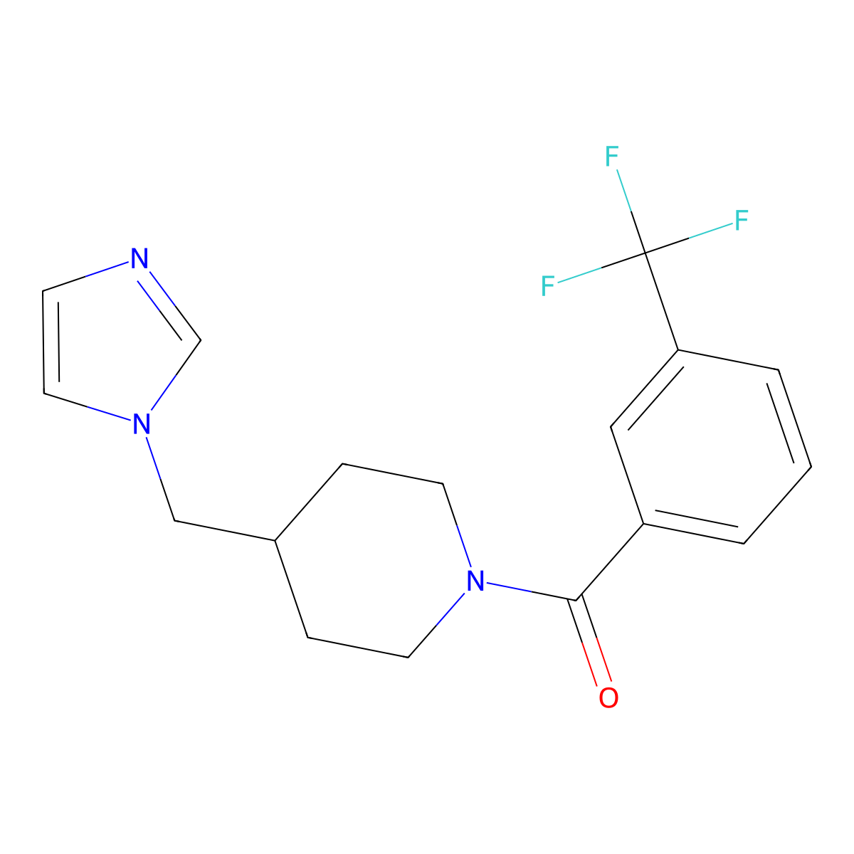(4-((1H-imidazol-1-yl)methyl)piperidin-1-yl)(3-(trifluoromethyl)phenyl)methanone molecular structure, CAS 1286711-95-2