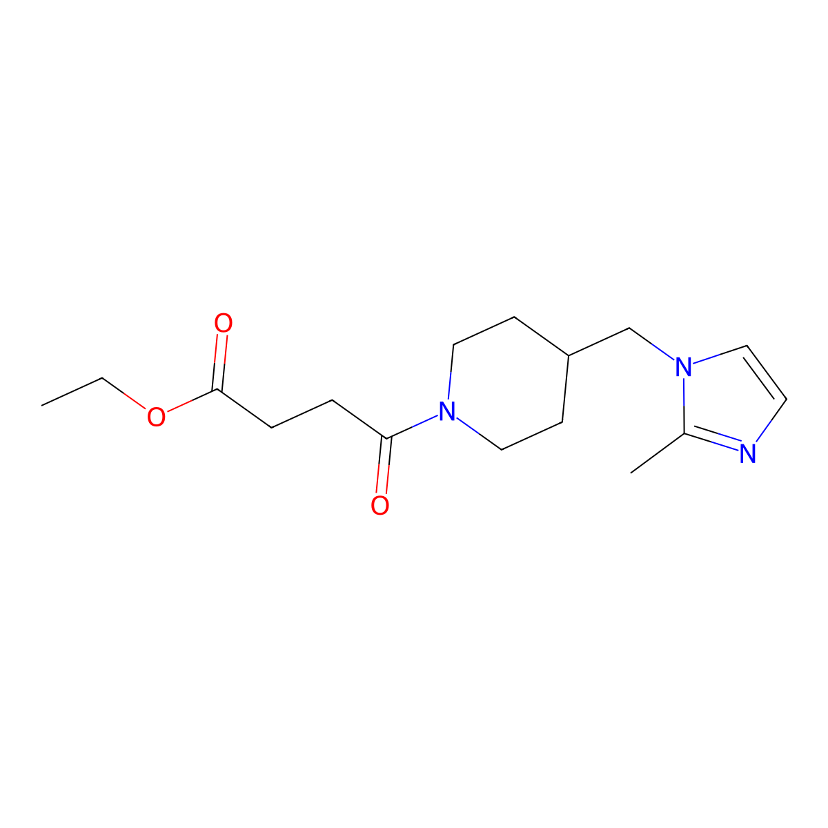 ethyl 4-(4-((2-methyl-1H-imidazol-1-yl)methyl)piperidin-1-yl)-4-oxobutanoate molecular structure, CAS 1286711-98-5
