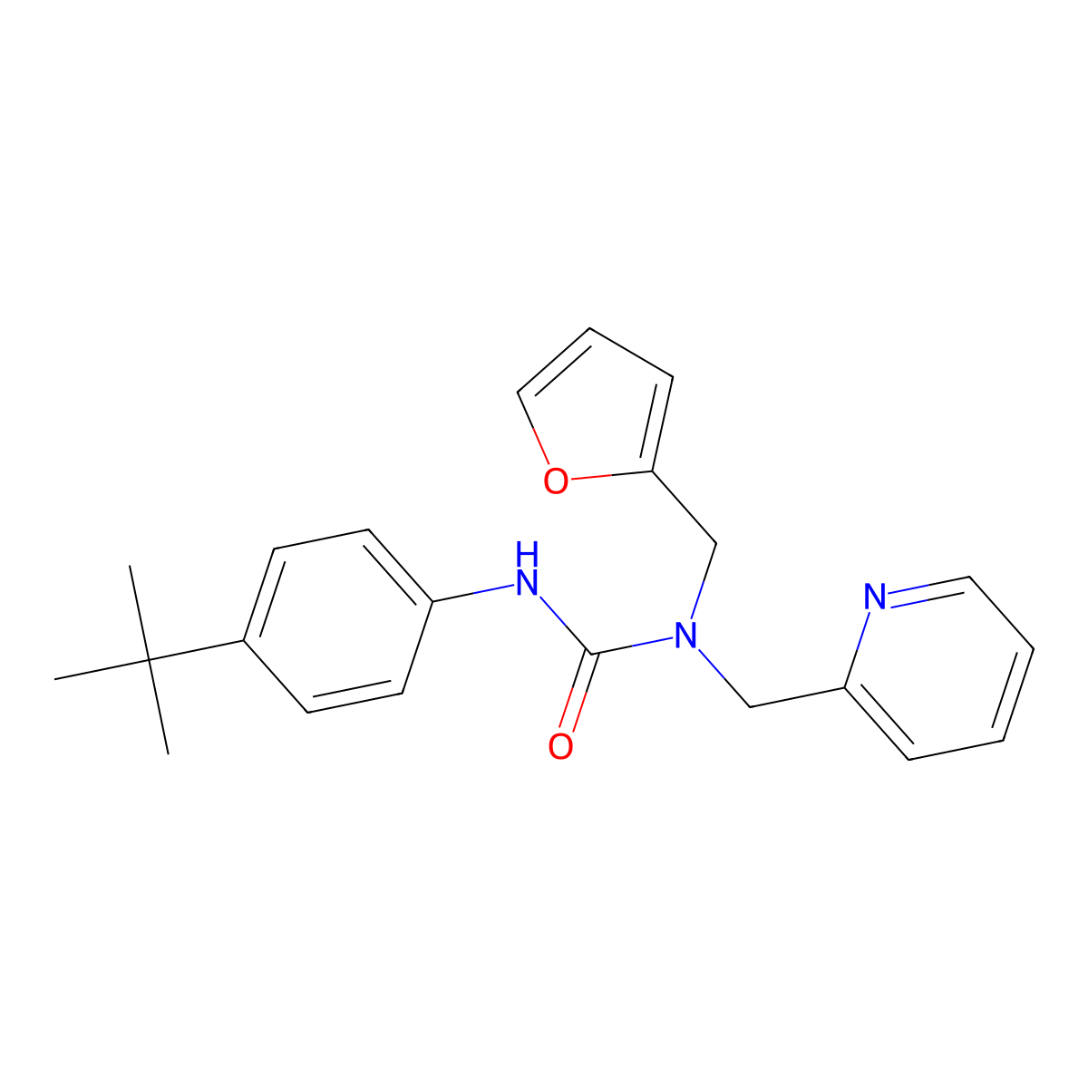 3-(4-(Tert-butyl)phenyl)-1-(furan-2-ylmethyl)-1-(pyridin-2-ylmethyl)urea molecular structure, CAS 1286711-99-6