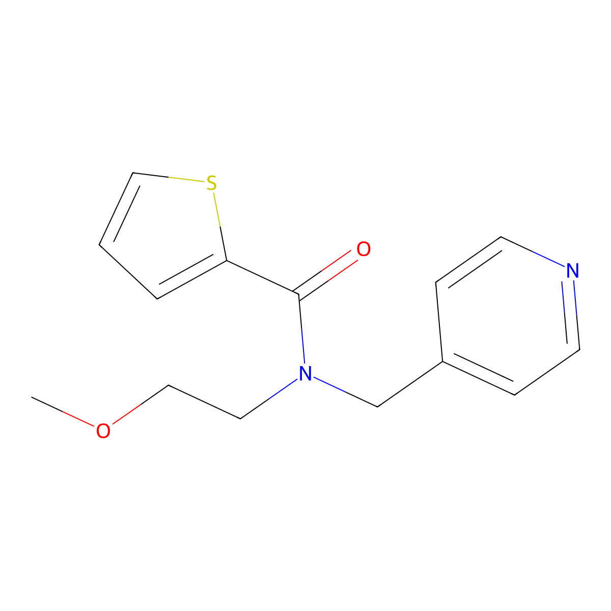 N-(2-methoxyethyl)-N-(pyridin-4-ylmethyl)thiophene-2-carboxamide molecular structure, CAS 1286712-01-3