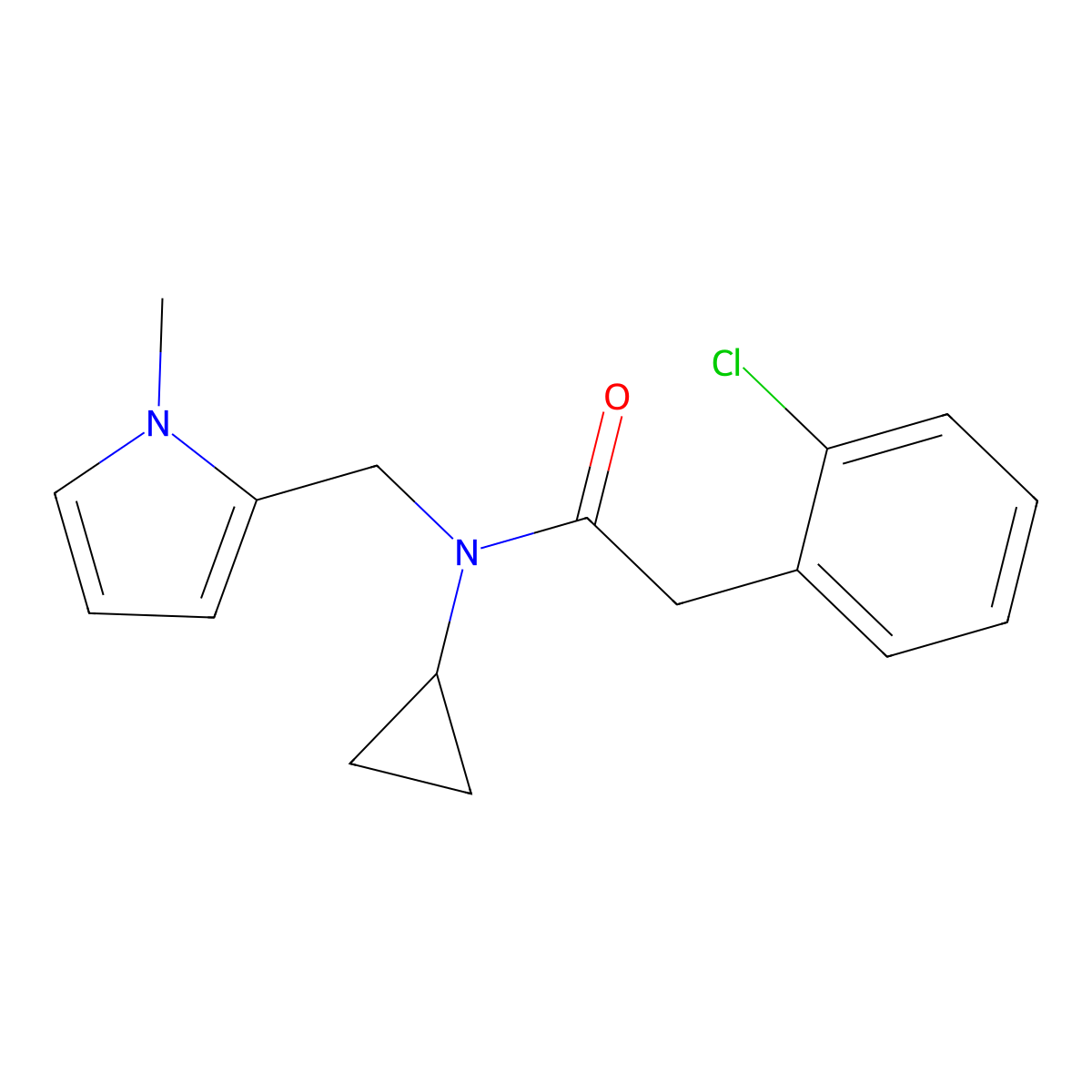 2-(2-chlorophenyl)-N-cyclopropyl-N-[(1-methyl-1H-pyrrol-2-yl)methyl]acetamide molecular structure, CAS 1286712-03-5