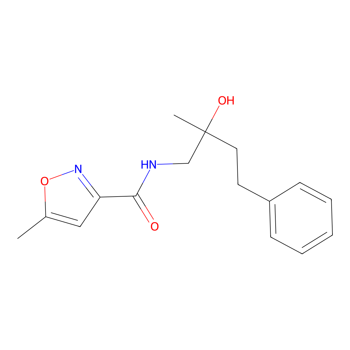 N-(2-hydroxy-2-methyl-4-phenylbutyl)-5-methylisoxazole-3-carboxamide molecular structure, CAS 1286712-05-7